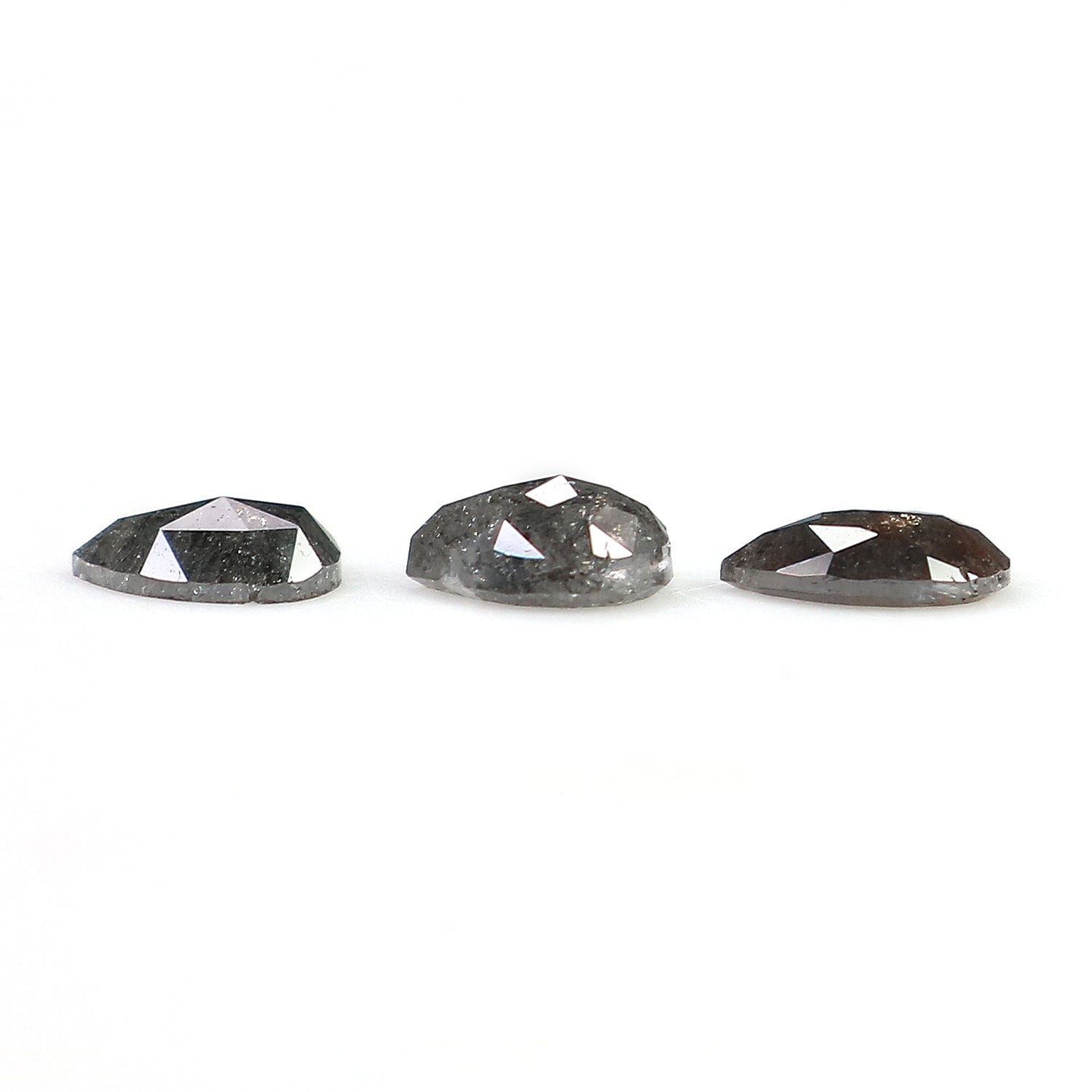 0.55 CT Natural Loose Pear Shape Diamond Salt And Pepper Pear Cut Diamond 4.50 MM Natural Black Grey Color Pear Rose Cut Diamond LQ2790