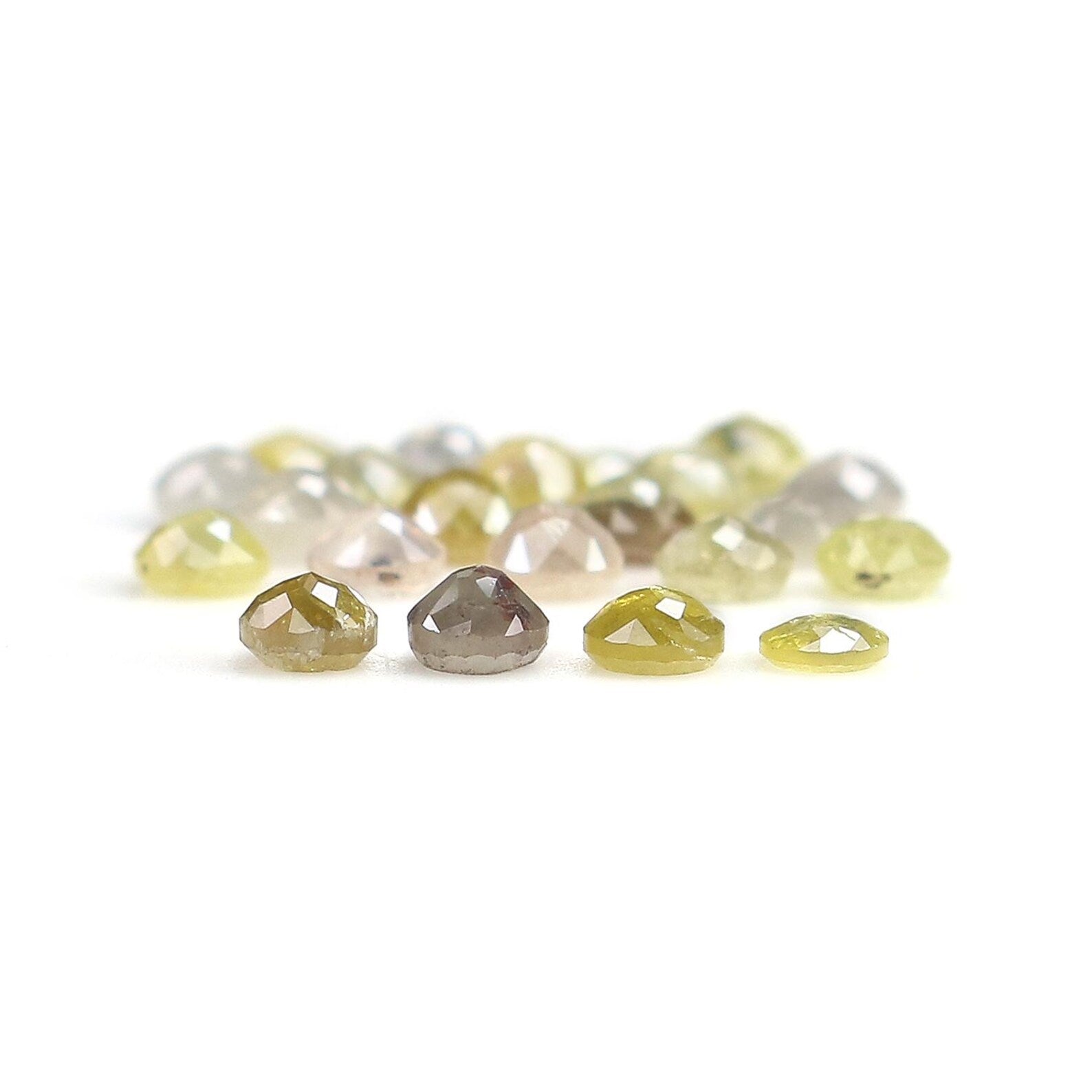 2.22 CT Natural Loose Round Shape Diamond Yellow Color Round Cut Diamond 2.50 MM Natural Diamond Grey Color Round Rose Cut Diamond NQ1679
