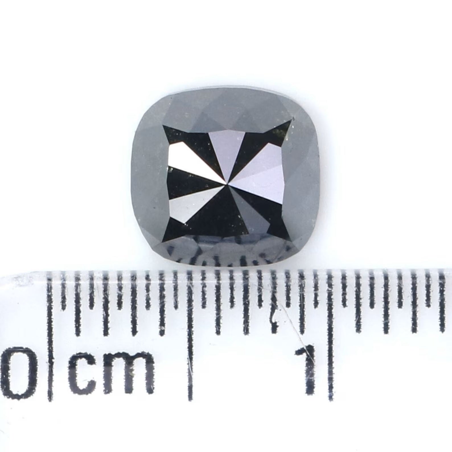 1.39 CT Natural Loose Cushion Diamond Black Color Cushion Cut Diamond 6.80 MM Natural Loose Diamond Cushion Shape Rose Cut Diamond NQ8825