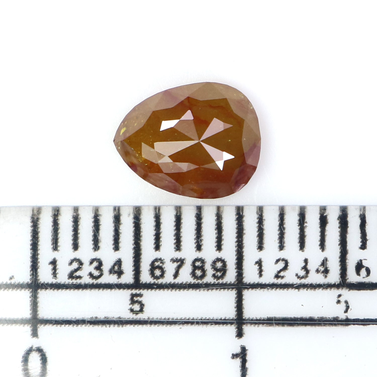 1.10 CT Natural Loose Pear Shape Diamond Brown Color Pear Cut Diamond 7.25 MM Natural Loose Brown Color Diamond Pear Rose Cut Diamond QL2845