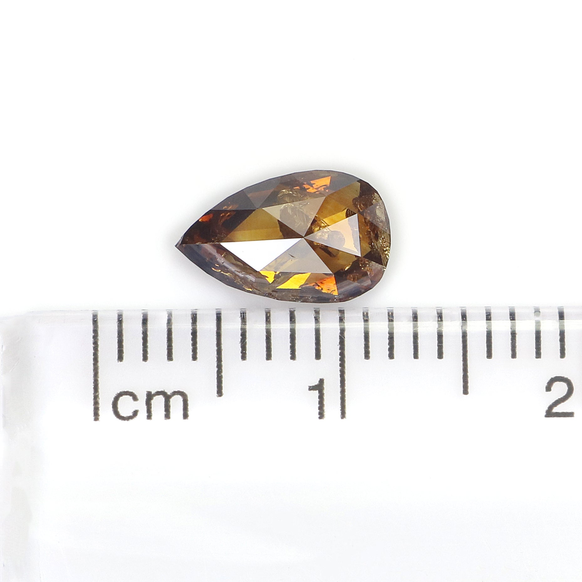 1.00 CT Natural Loose Pear Shape Diamond Brown Champagne Color Pear Cut Diamond 8.80 MM Natural Brown Diamond Pear Rose Cut Diamond LQ6177