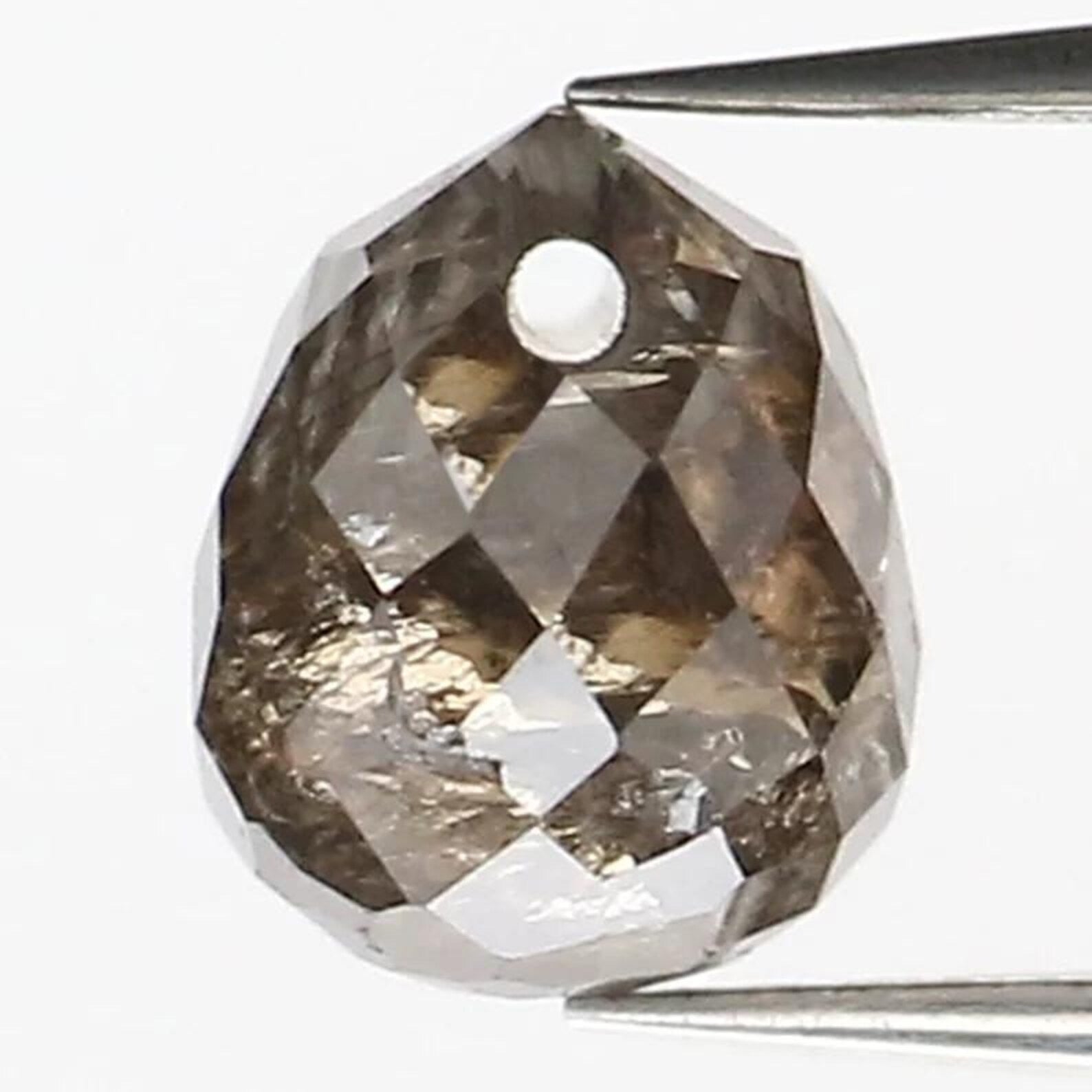 0.62 Ct Natural Loose Briolette Shape Diamond Brown Color Drop Diamond 4.60 MM Natural Loose Brown Color Briolette Rose Cut Diamond NQ460