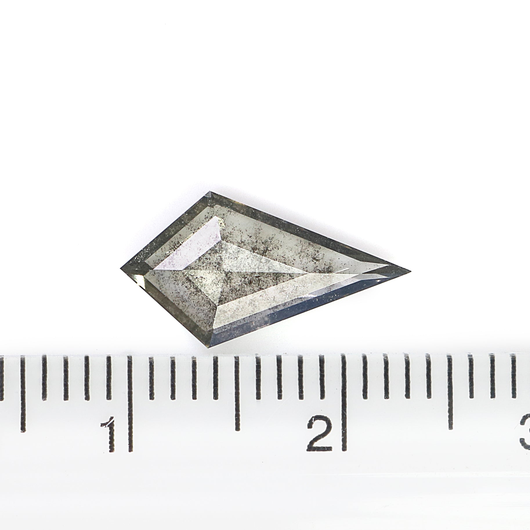 1.34 CT Kite Rose Cut Salt And Pepper Lab Grown 13.70 MM Loose Diamond CVD Fancy Black Grey Color Lab Created Antique Cut Diamonds N2642