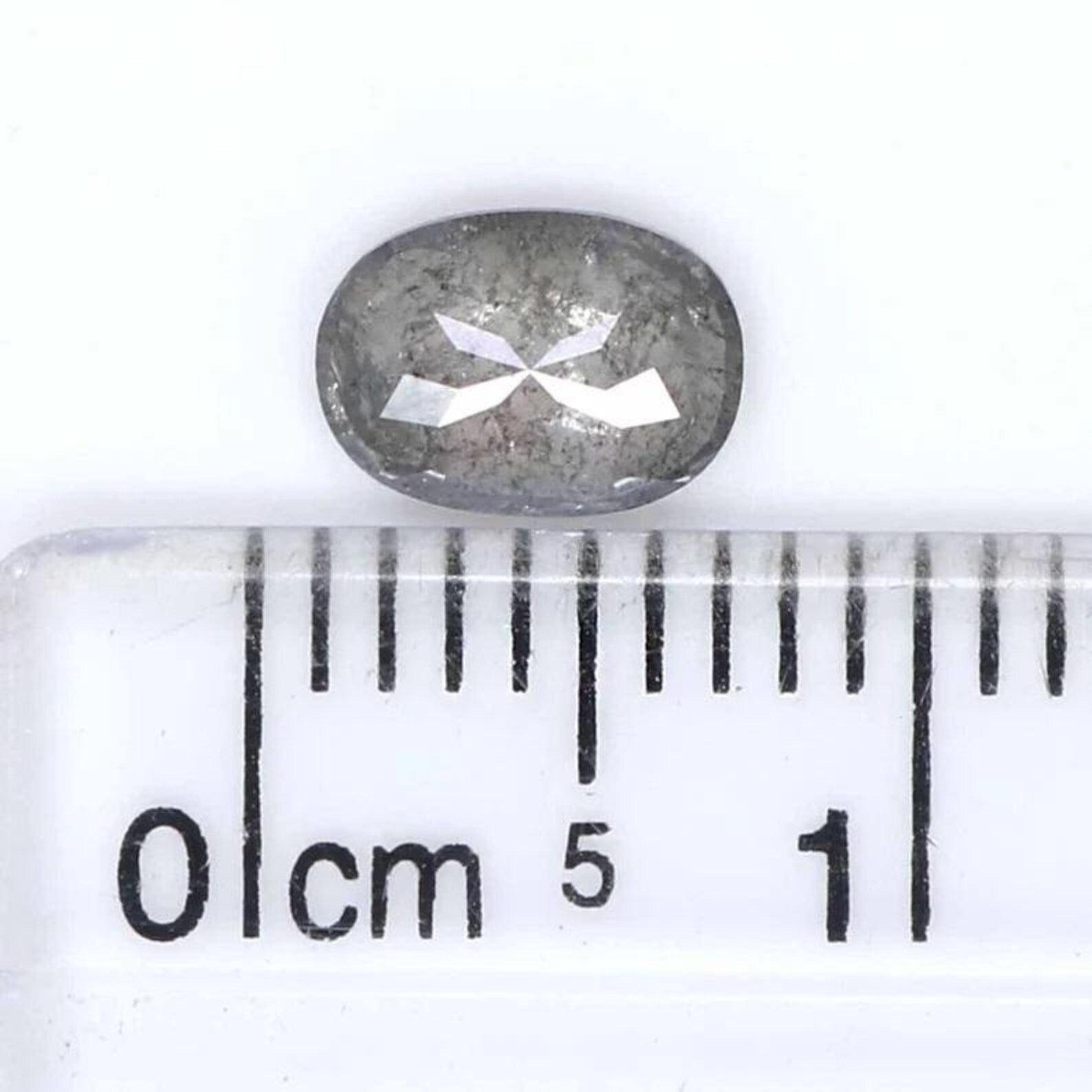 0.51 CT Natural Loose Oval Shape Diamond Salt And Pepper Oval Diamond 6.40 MM Natural Loose Black Grey Color Oval Rose Cut Diamond NQ9173