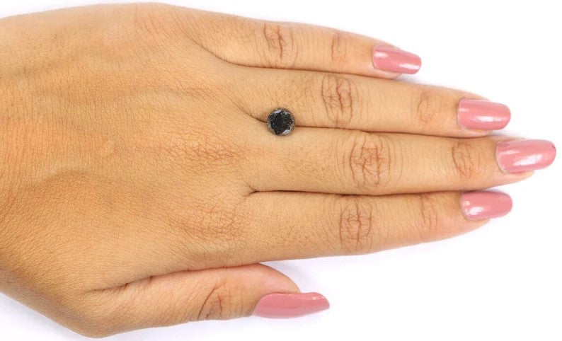 1.83 CT Natural Loose Round Cut Diamond Black Color Diamond 7.15 MM Natural Loose Diamond Black Color Round Brilliant Cut Diamond NQ488