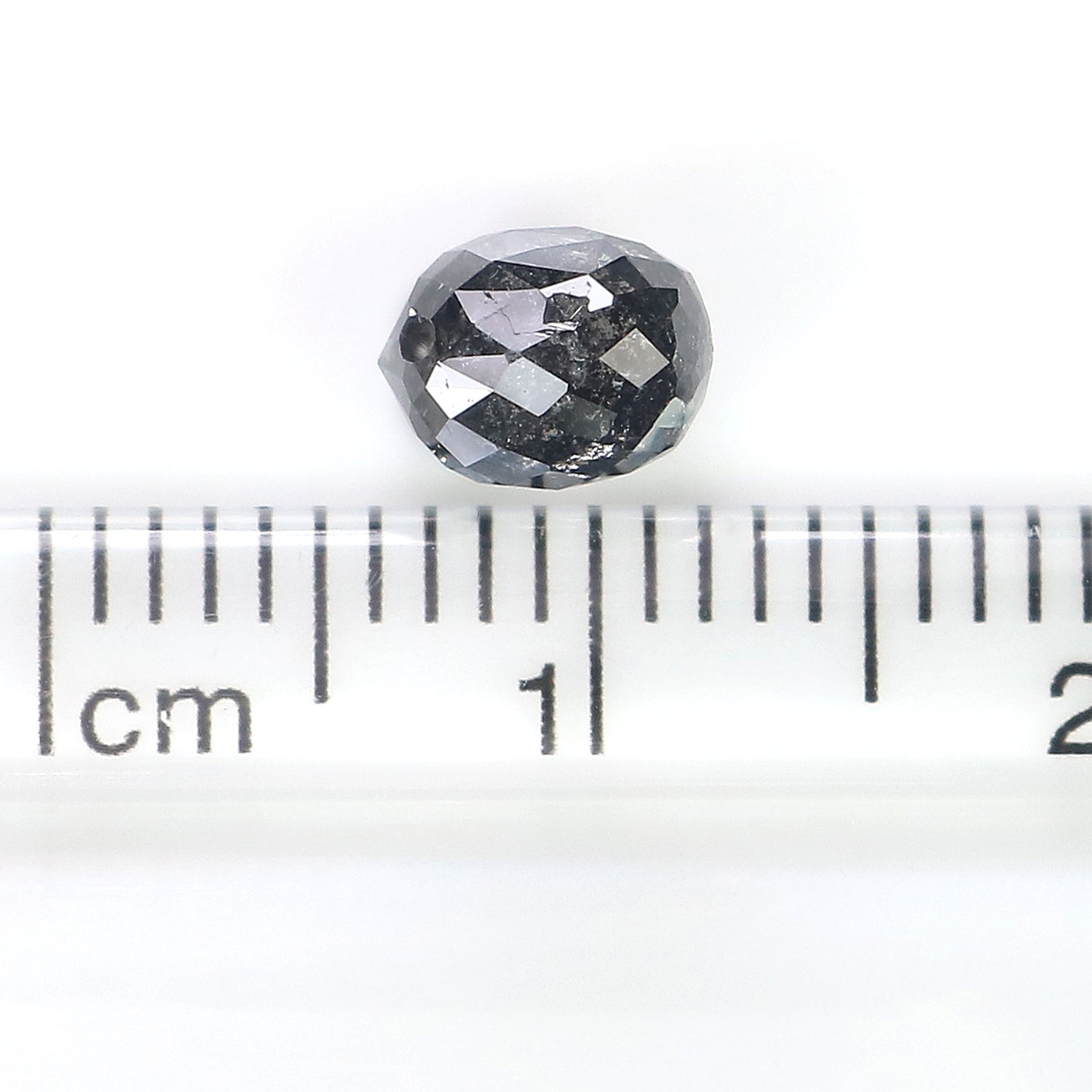 1.20 CT Natural Loose Briolette Shape Diamond Salt And Pepper Drop Cut Diamond 6.20 MM Natural Black Grey Color Drop Rose Cut Diamond LQ5676