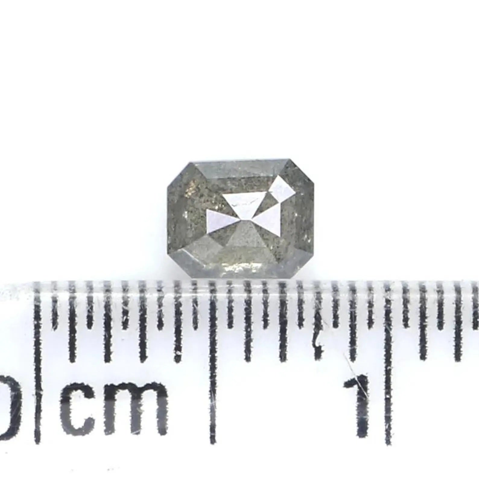 0.30 CT Natural Loose Emerald Shape Diamond Salt And Pepper Emerald Diamond 4.20 MM Natural Black Grey Color Emerald Rose Cut Diamond NQ2153