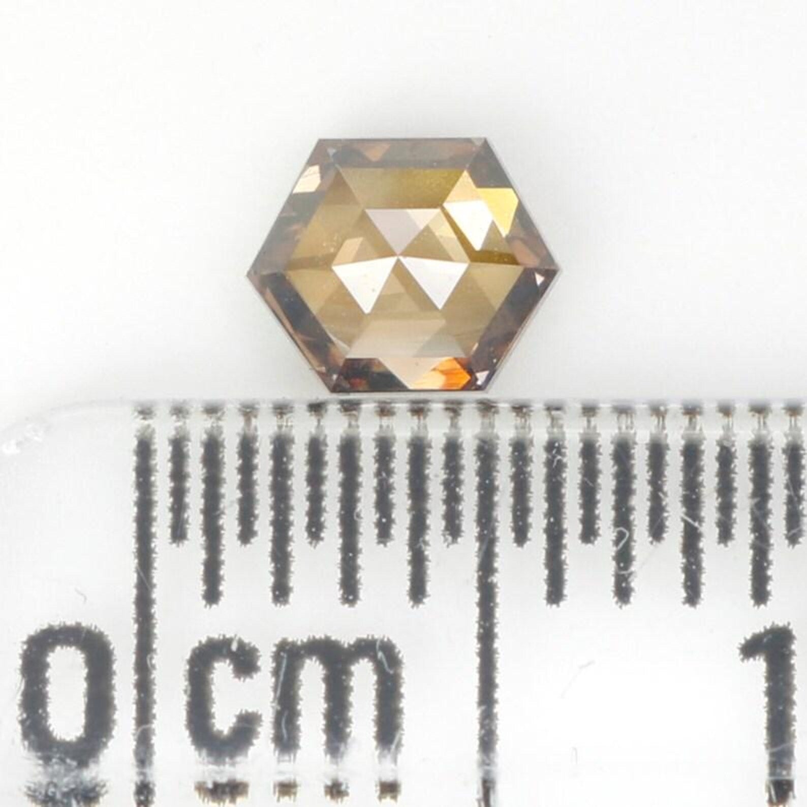 0.35 Ct Natural Loose Hexagon Shape Diamond Brown Color Hexagon Cut Diamond 4.65 MM Natural Loose Diamond Hexagon Rose Cut Diamond NQ1335