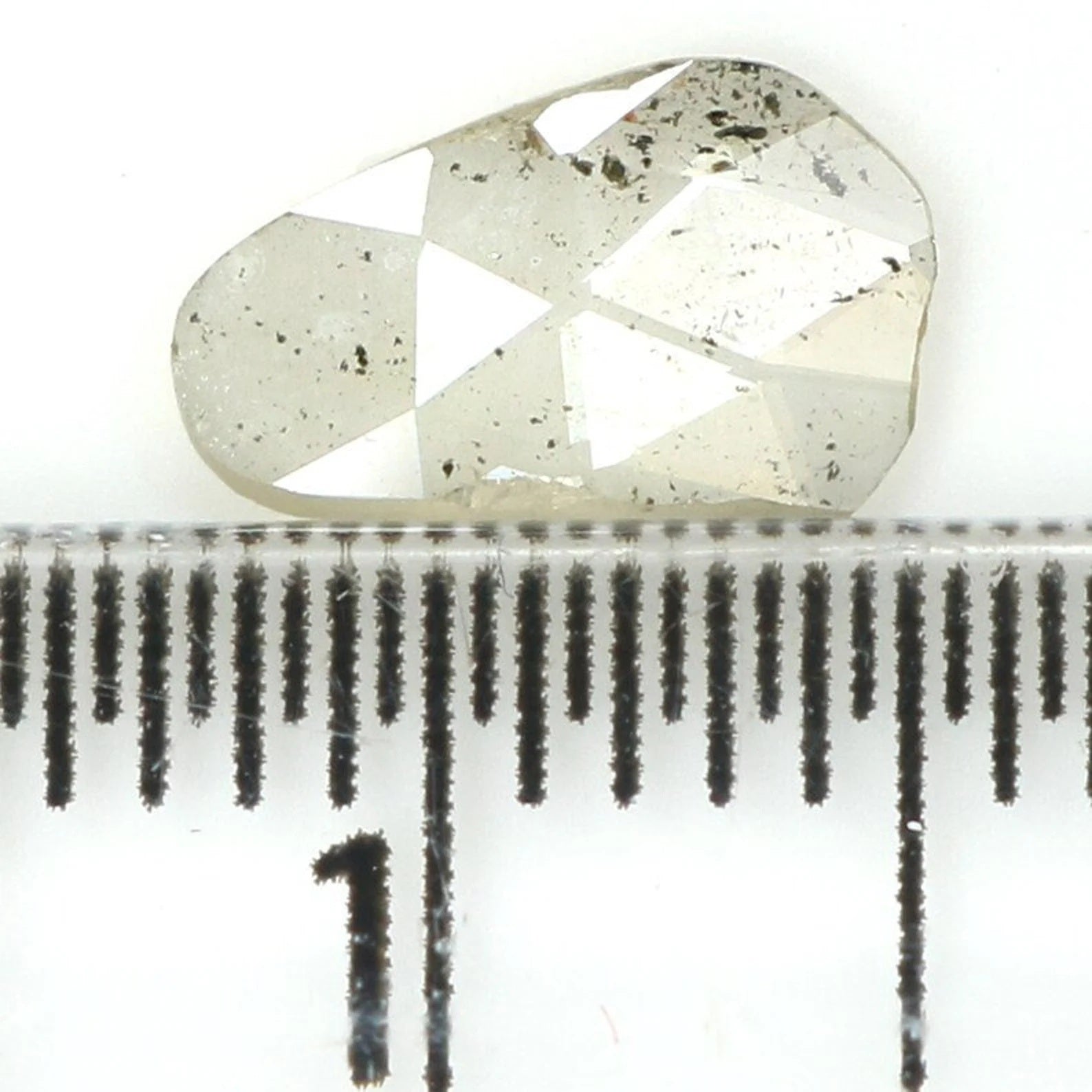 0.52 CT Natural Loose Slice Shape Diamond Salt And Pepper Irregular Diamond 8.25 MM Natural Loose Grey Color Slice Rose Cut Diamond NQ1630