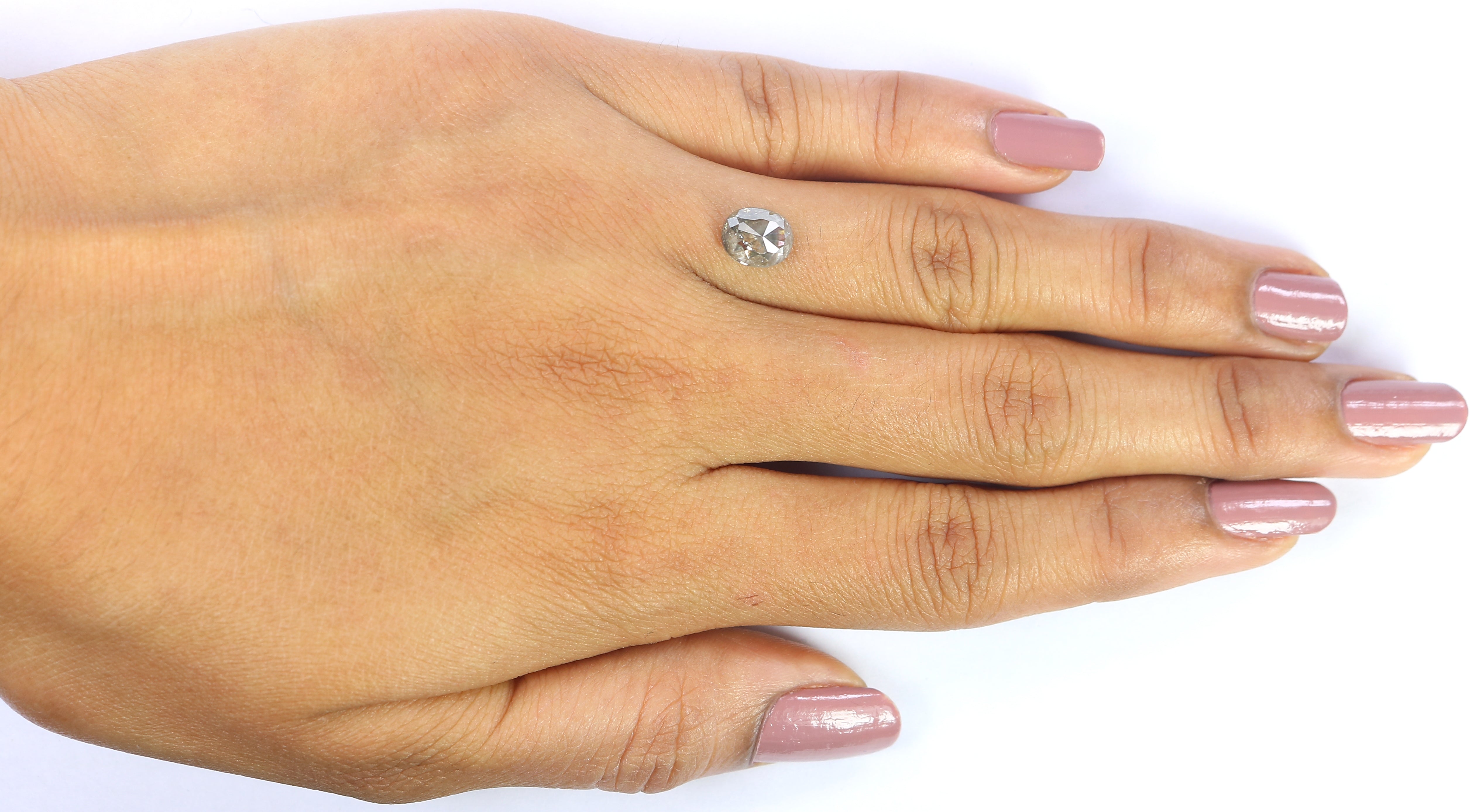 1.40 CT Natural Loose Oval Shape Diamond Salt And Pepper Oval Cut Diamond 7.30 MM Natural Diamond Grey Color Oval Rose Cut Diamond LC67