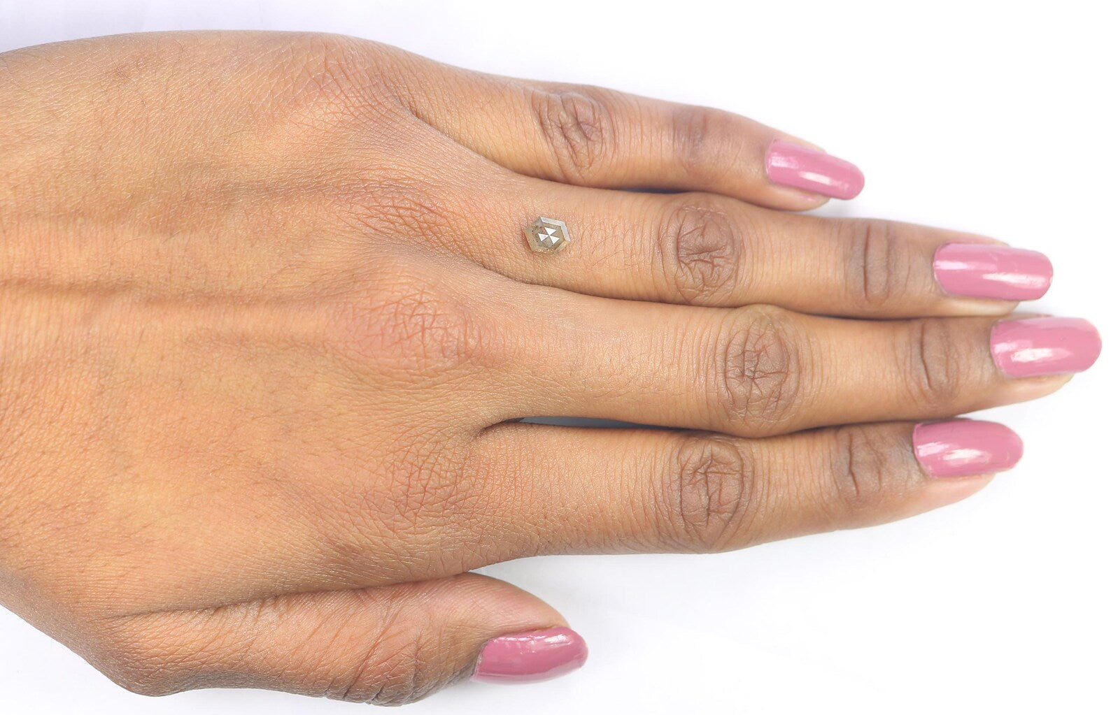 0.73 CT Natural Loose Hexagon Shape Diamond Brown Color Hexagon Diamond 6.35 MM Natural Diamond Brown Color Hexagon Rose Cut Diamond QNB522