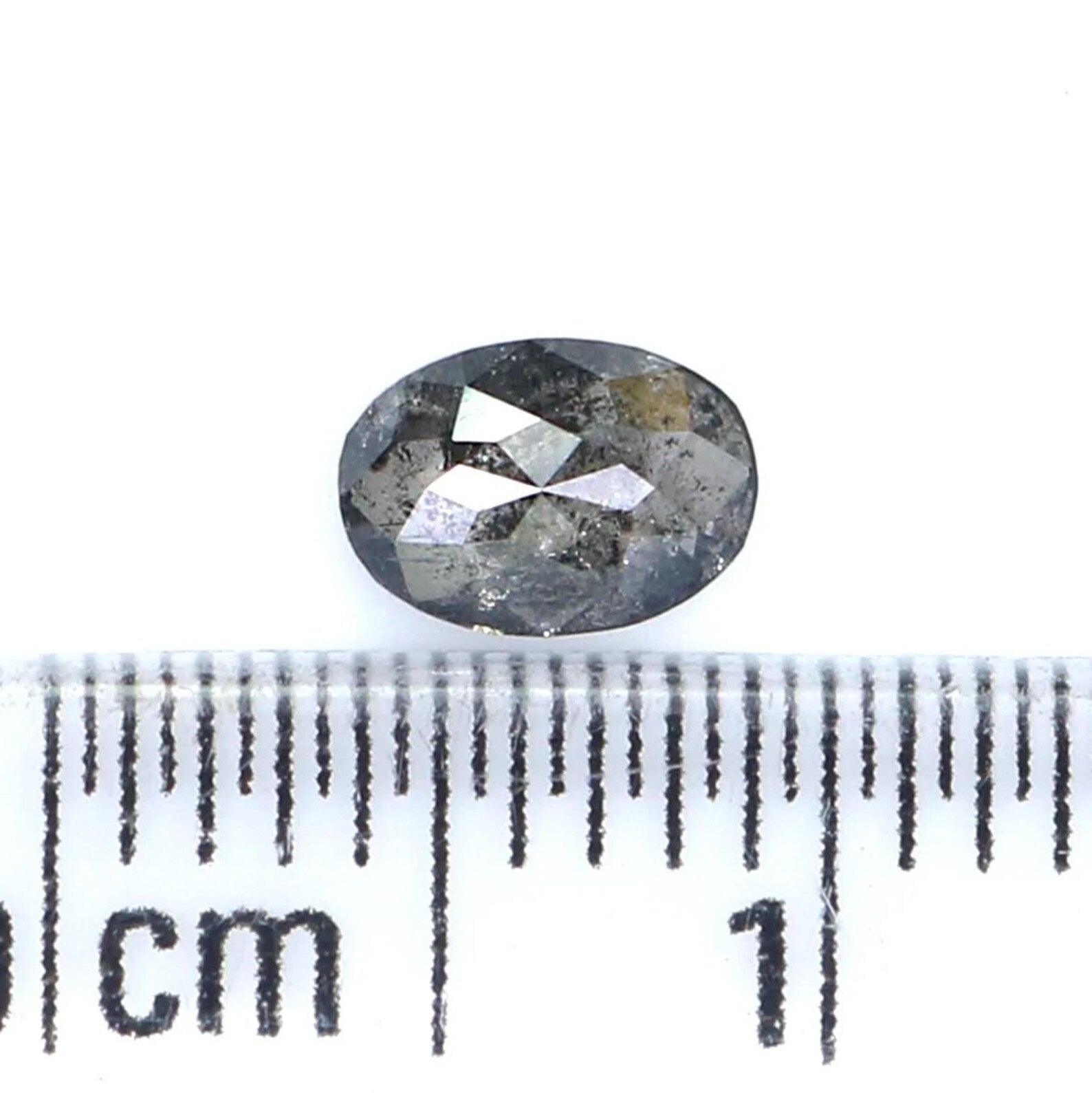 0.35 CT Natural Loose Oval Shape Diamond Salt And Pepper Oval Diamond 5.40 MM Natural Loose Black Grey Color Oval Rose Cut Diamond NQ2151