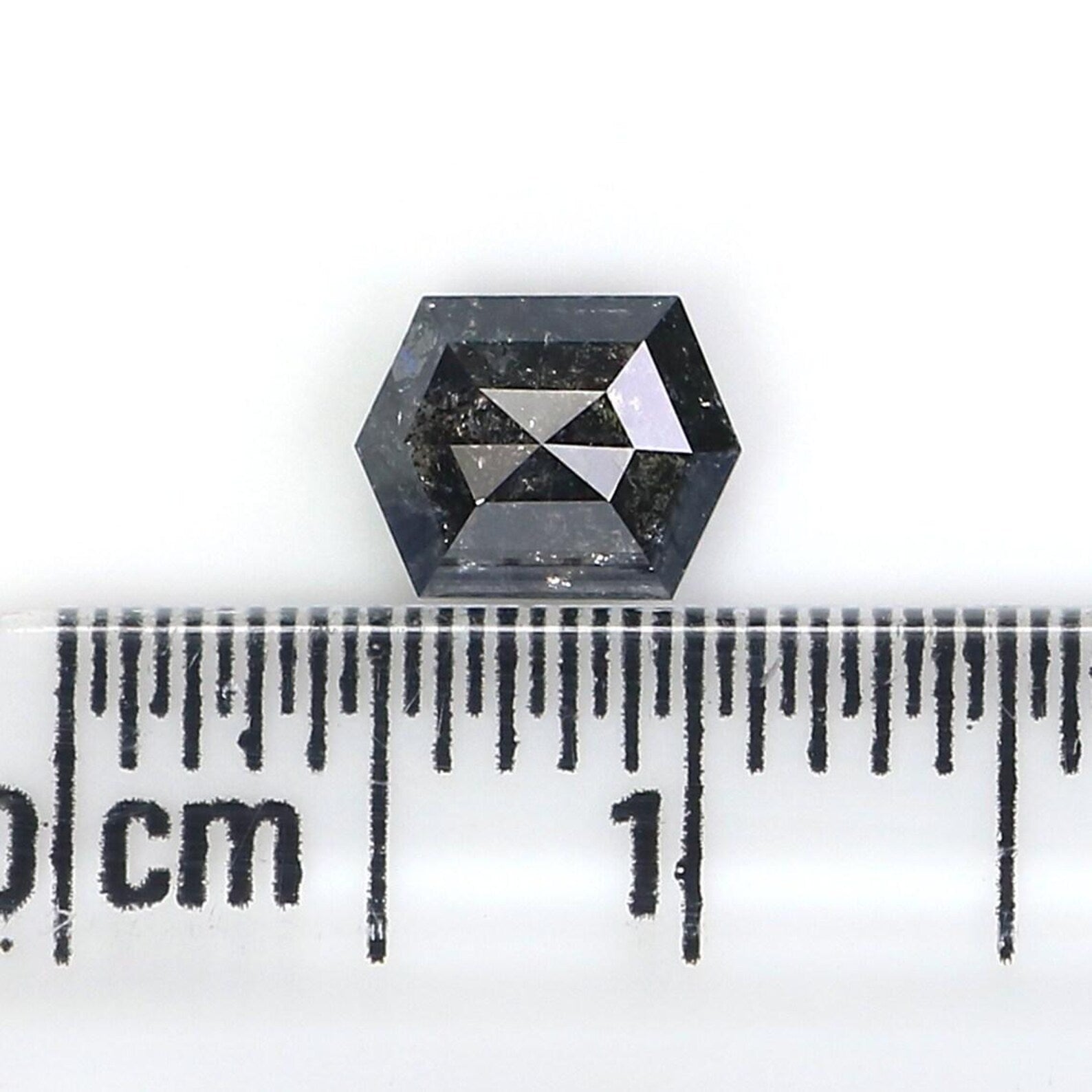 0.77 CT Natural Loose Hexagon Shape Diamond Salt And Pepper Hexagon Diamond 6.20 MM Natural Loose Diamond Hexagon Rose Cut Diamond NQ2467