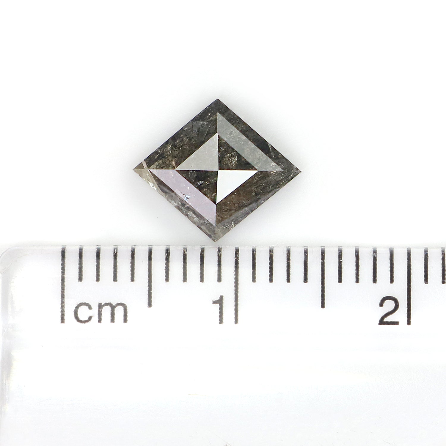 0.95 CT Natural Loose Kite Shape Diamond Salt And Pepper Kite Cut Diamond 9.80 MM Natural Loose Black Grey Color Kite Rose Cut Diamond L3437