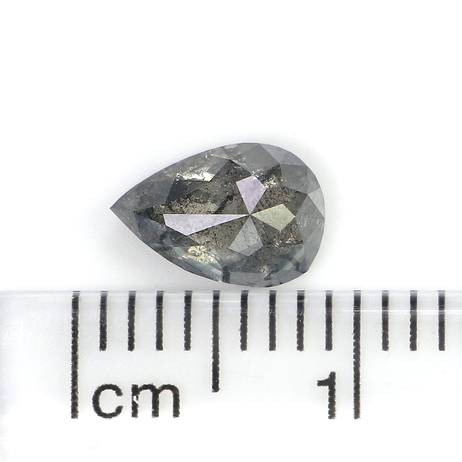 1.03 CT Natural Loose Pear Shape Diamond Salt And Pepper Pear Diamond 7.65 MM Natural Loose Black Grey Color Pear Rose Cut Diamond LQ3349