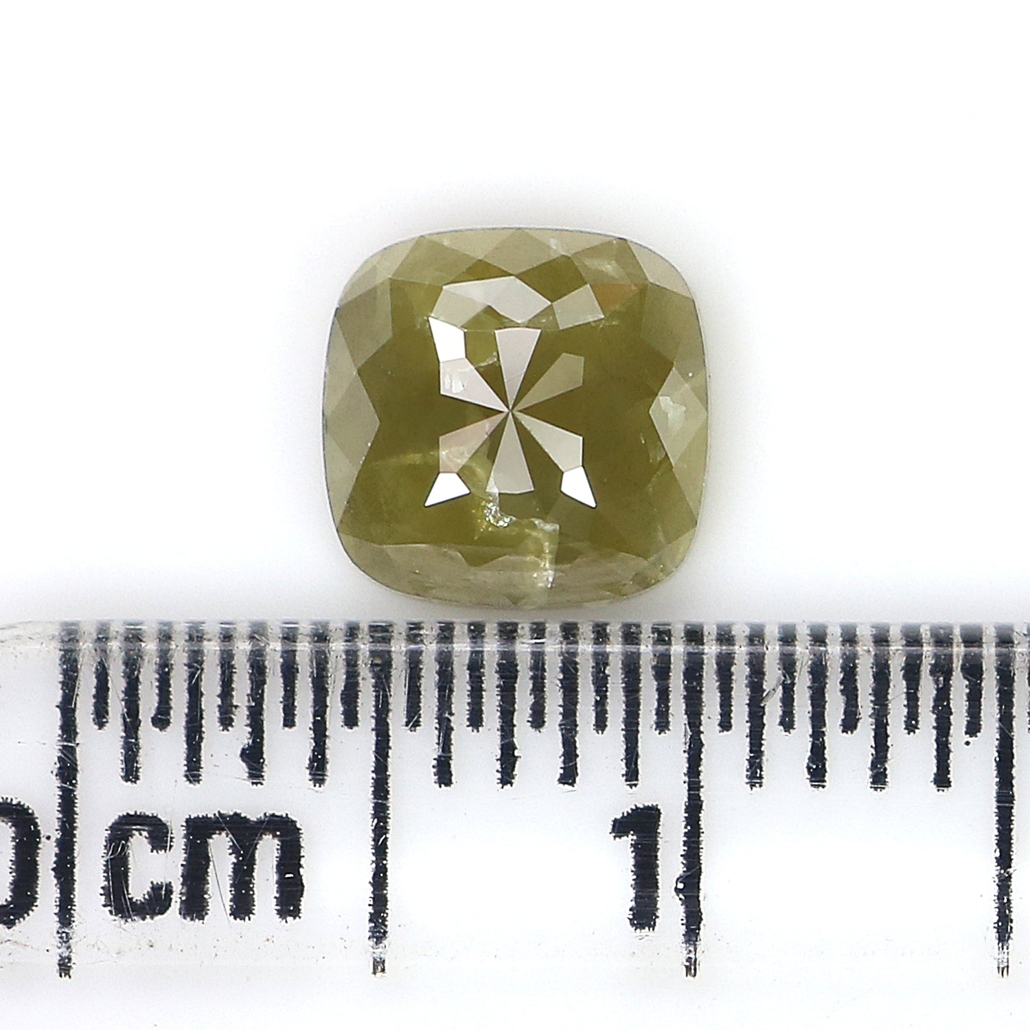 1.07 Ct Natural Loose Cushion Shape Diamond Green Color Cushion Diamond 6.25 MM Natural Diamond Green Color Cushion Rose Cut Diamond LQ3048