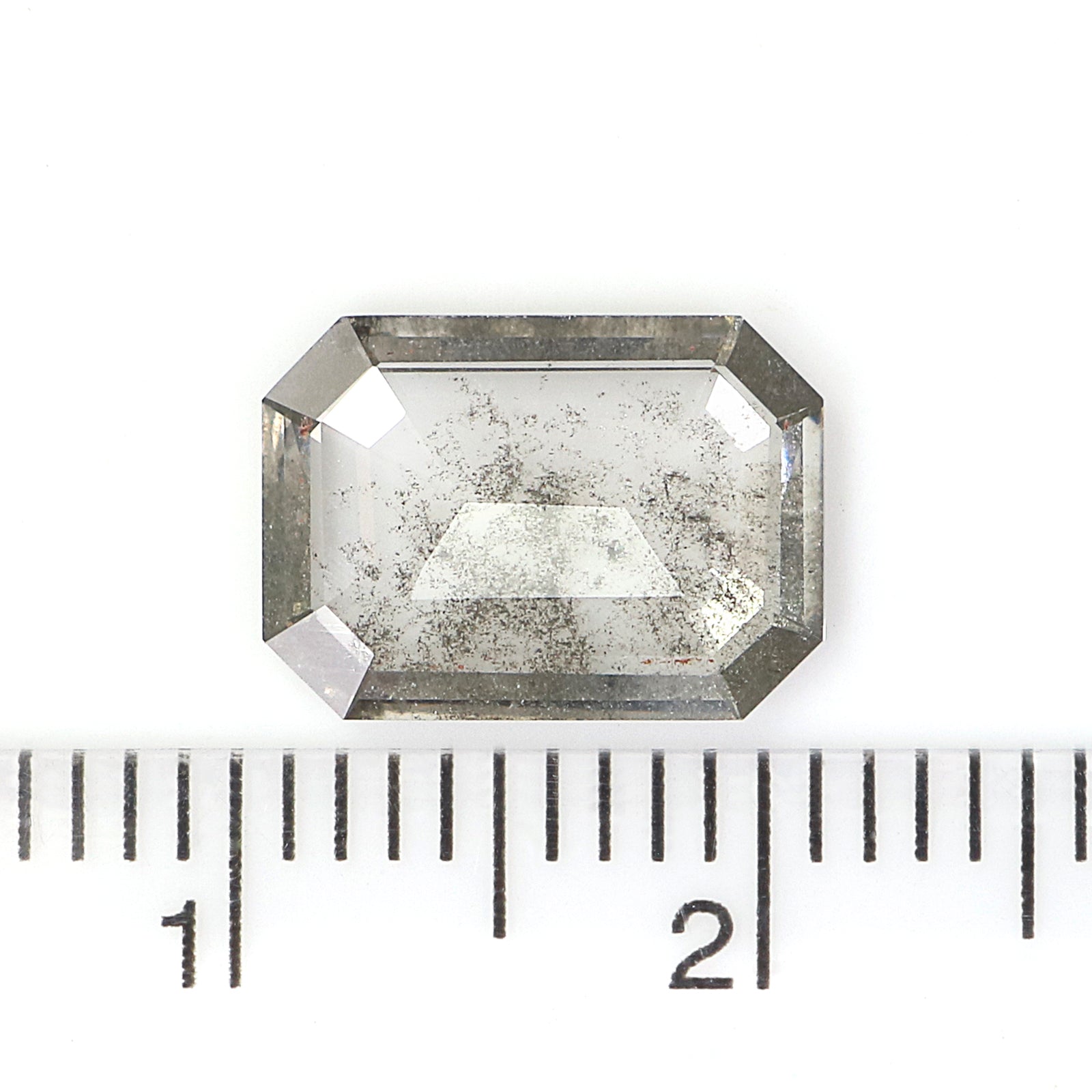 1.73 CT Emerald Rose Cut Salt And Pepper Lab Grown 10.65 MM Loose Diamond CVD Fancy Black Grey Color Lab Created Antique Cut Diamonds L3530
