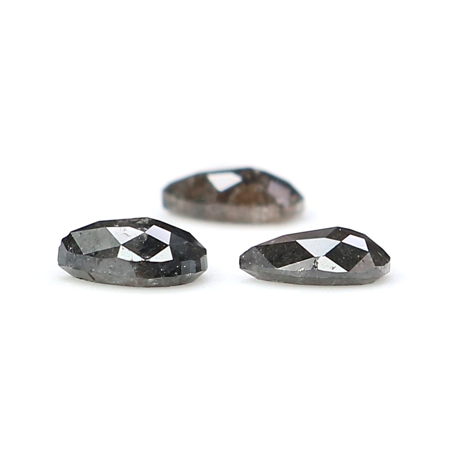 0.60 CT Natural Loose Pear Shape Diamond Salt And Pepper Pear Diamond 4.55 MM Natural Loose Black Grey Color Pear Rose Cut Diamond KQ2700