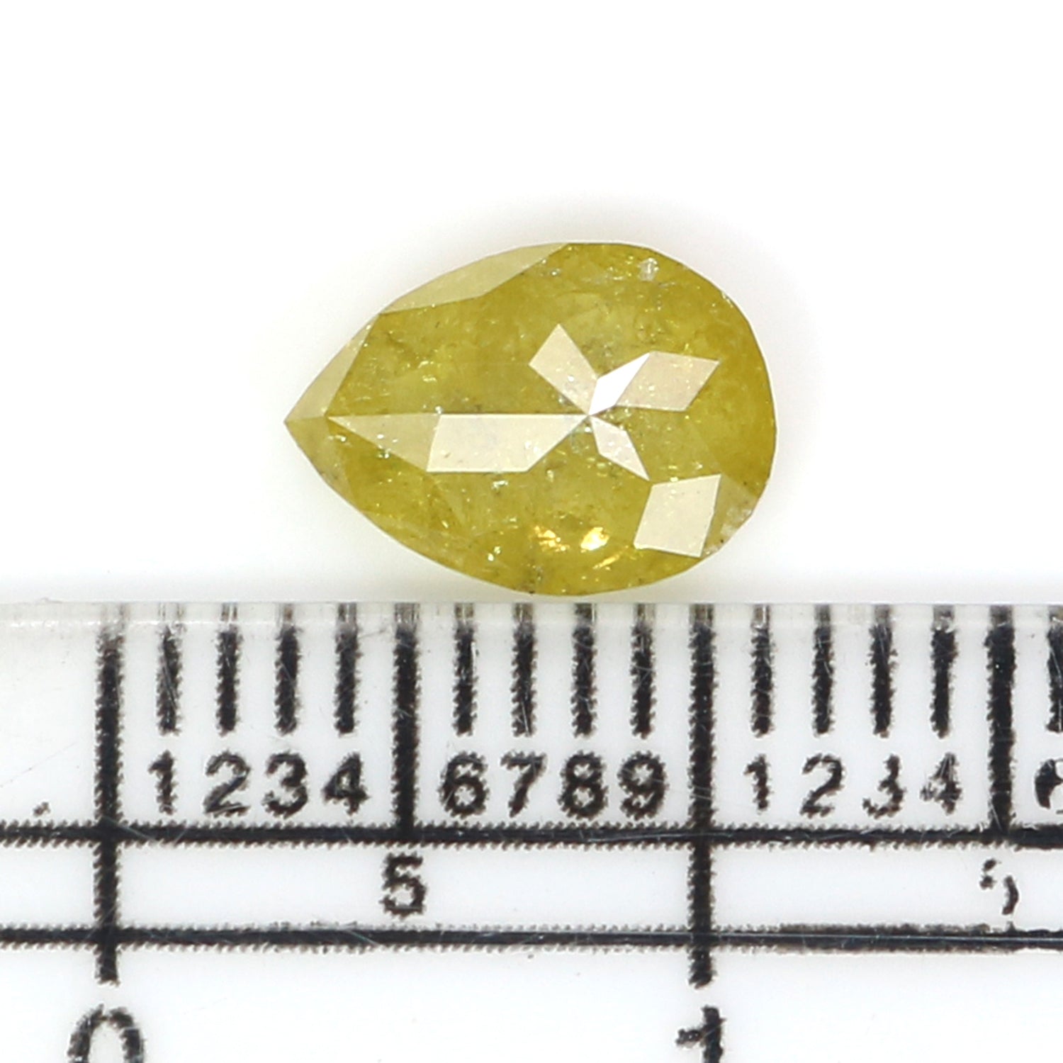 1.25 CT Natural Loose Pear Shape Diamond Yellow Color Pear Cut Diamond 8.35 MM Natural Yellow Color Diamond Pear Rose Cut Diamond LQ2886