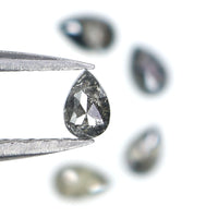 Natural Loose Pear Diamond, Salt And Pepper Pear Diamond, Natural Loose Diamond, Pear Rose Cut Diamond, 0.59 CT Pear Cut Diamond L2789