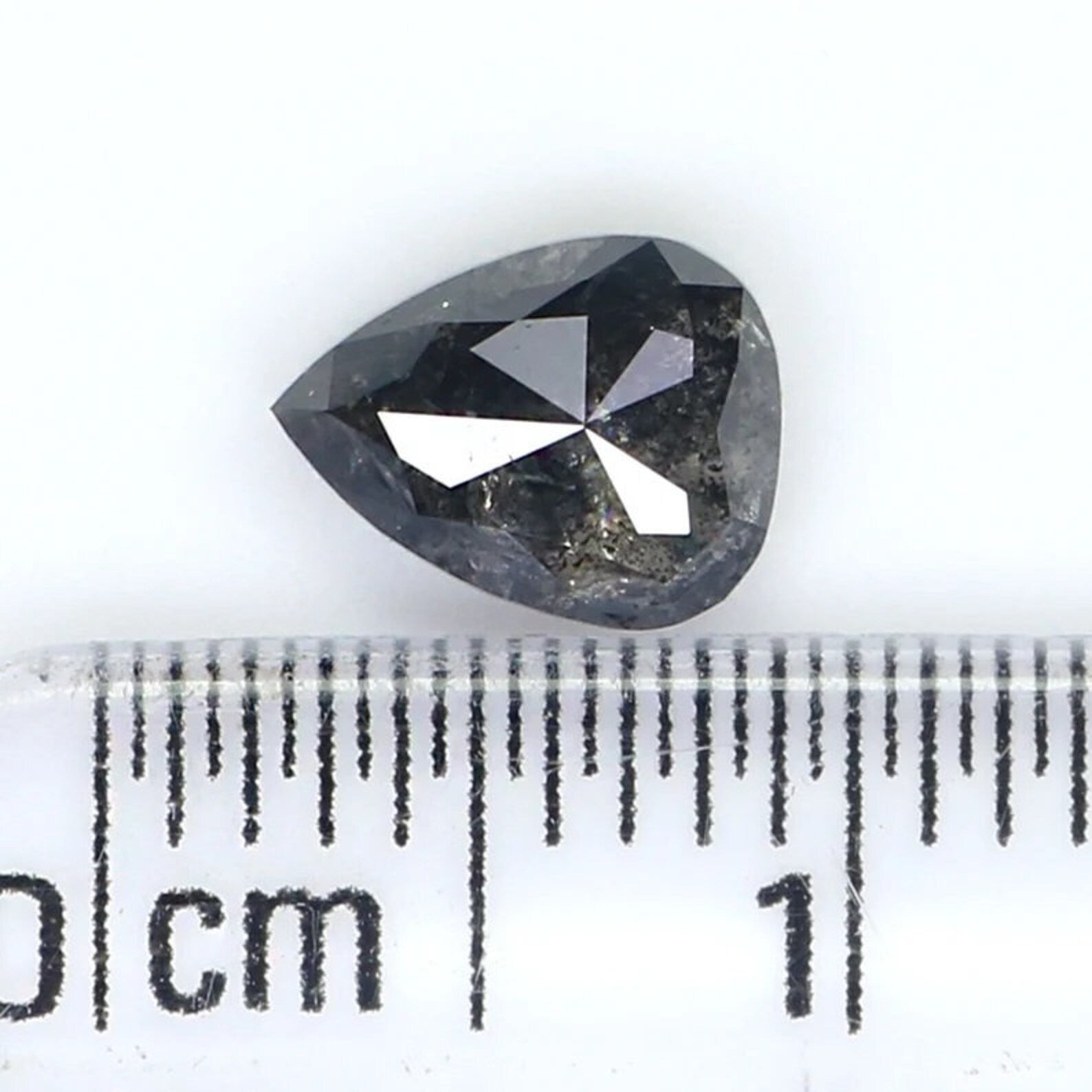 0.88 Ct Natural Loose Pear Shape Diamond Salt And Pepper Pear Diamond 6.80 MM Natural Diamond Black Grey Color Pear Rose Cut Diamond NQ2098
