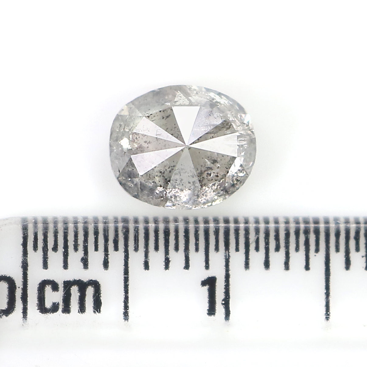 1.59 Ct Natural Loose Oval Shape Diamond Salt And Pepper Oval Cut Diamond 7.25 MM Natural Loose Black Grey Color Oval Rose Cut Diamond LC41