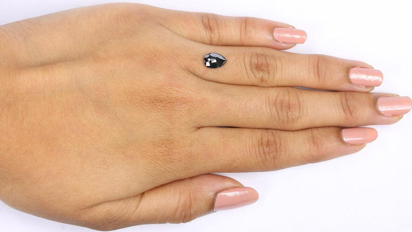 1.25 Ct Natural Loose Pear Shape Diamond Black Color Pear Cut Diamond 8.50 MM Natural Loose Diamond Black Color Pear Rose Cut Diamond NQ1931