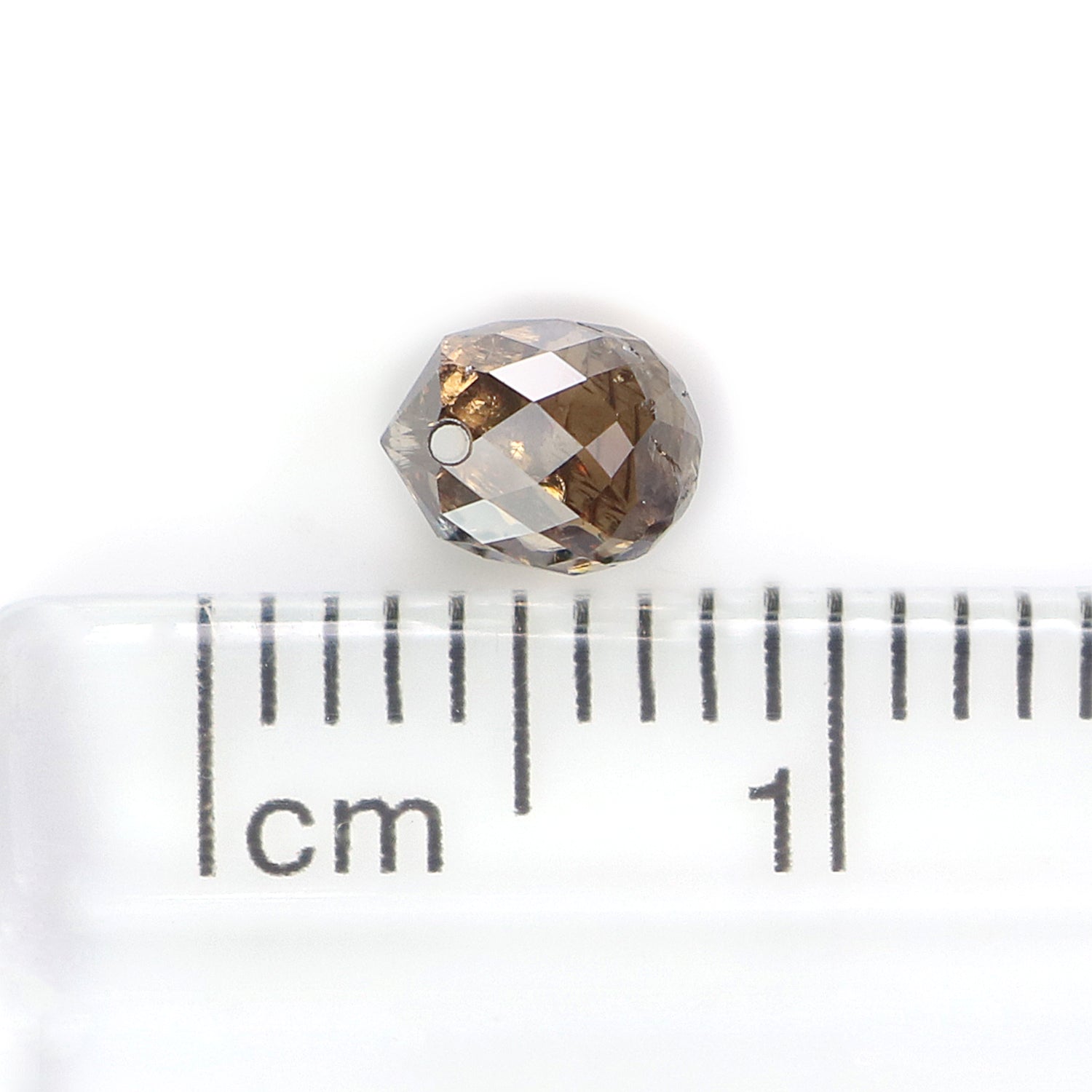 0.72 Ct Natural Loose Briolette Shape Diamond Brown Color Drop Diamond 5.10 MM Natural Loose Brown Color Briolette Rose Cut Diamond LQ9826