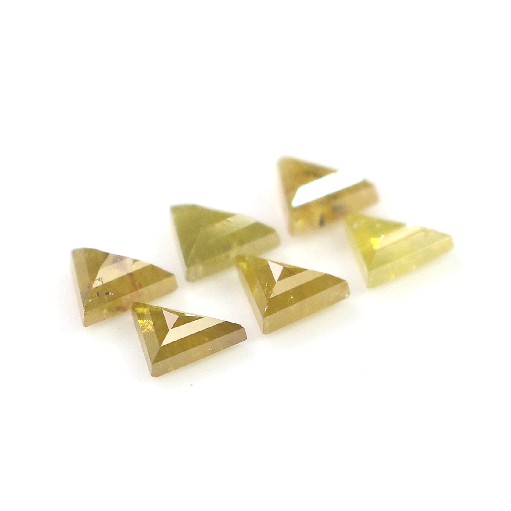 1.54 CT Natural Loose Triangle Shape Diamond Yellow Color Triangle Diamond 4.20 MM Natural Yellow Diamond Triangle Rose Cut Diamond L2050
