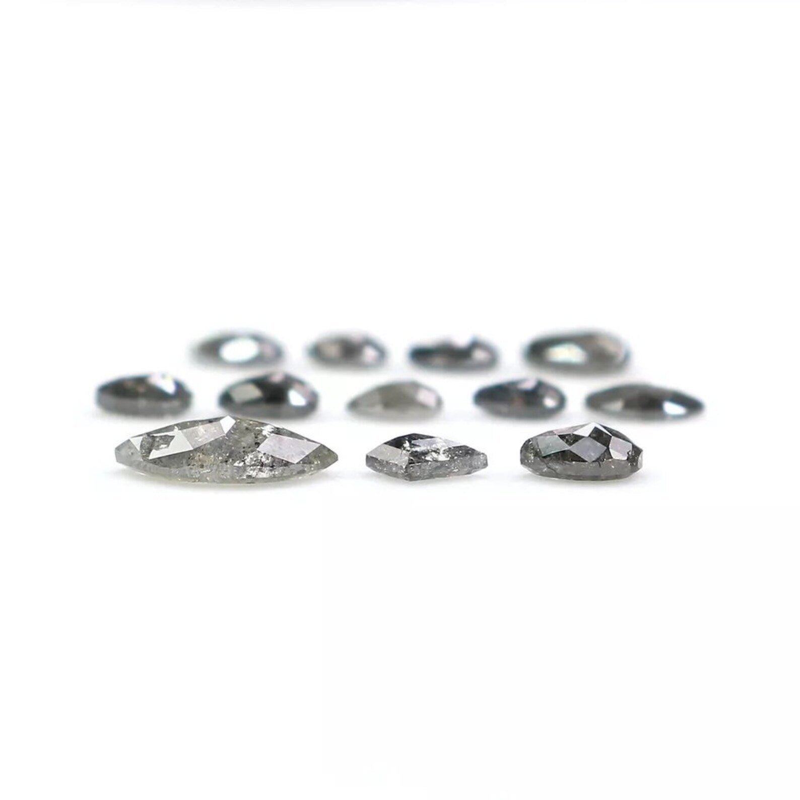 1.03 Ct Natural Loose Mix Shape Diamond Salt And Pepper Mix Shape Diamond 2.70 MM Natural Black Grey Color Mix Shape Rose Cut Diamond NQ2433