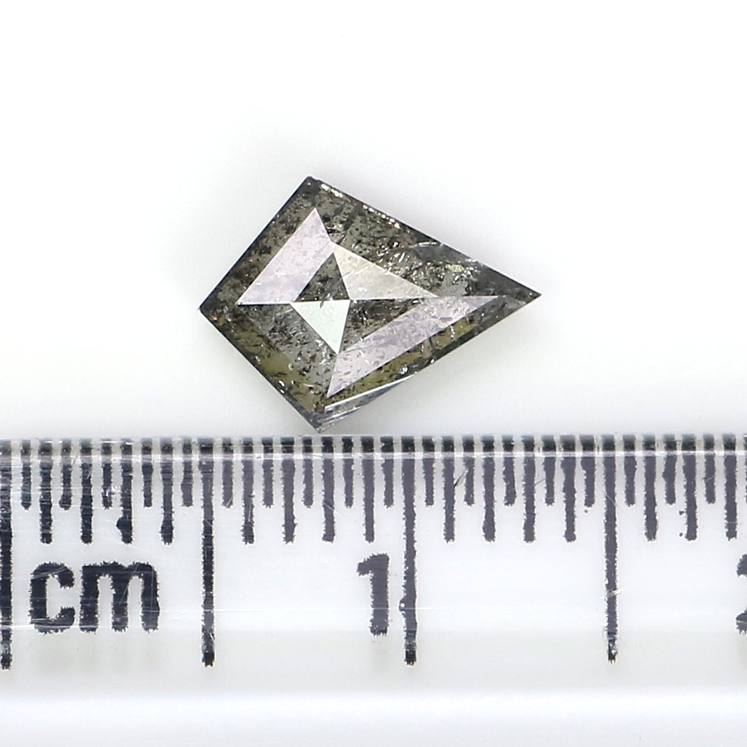 0.69 CT Natural Loose Kite Shape Diamond Salt And Pepper Kite Shape Diamond 8.55 MM Natural Black Grey Color Kite Rose Cut Diamond QK2714