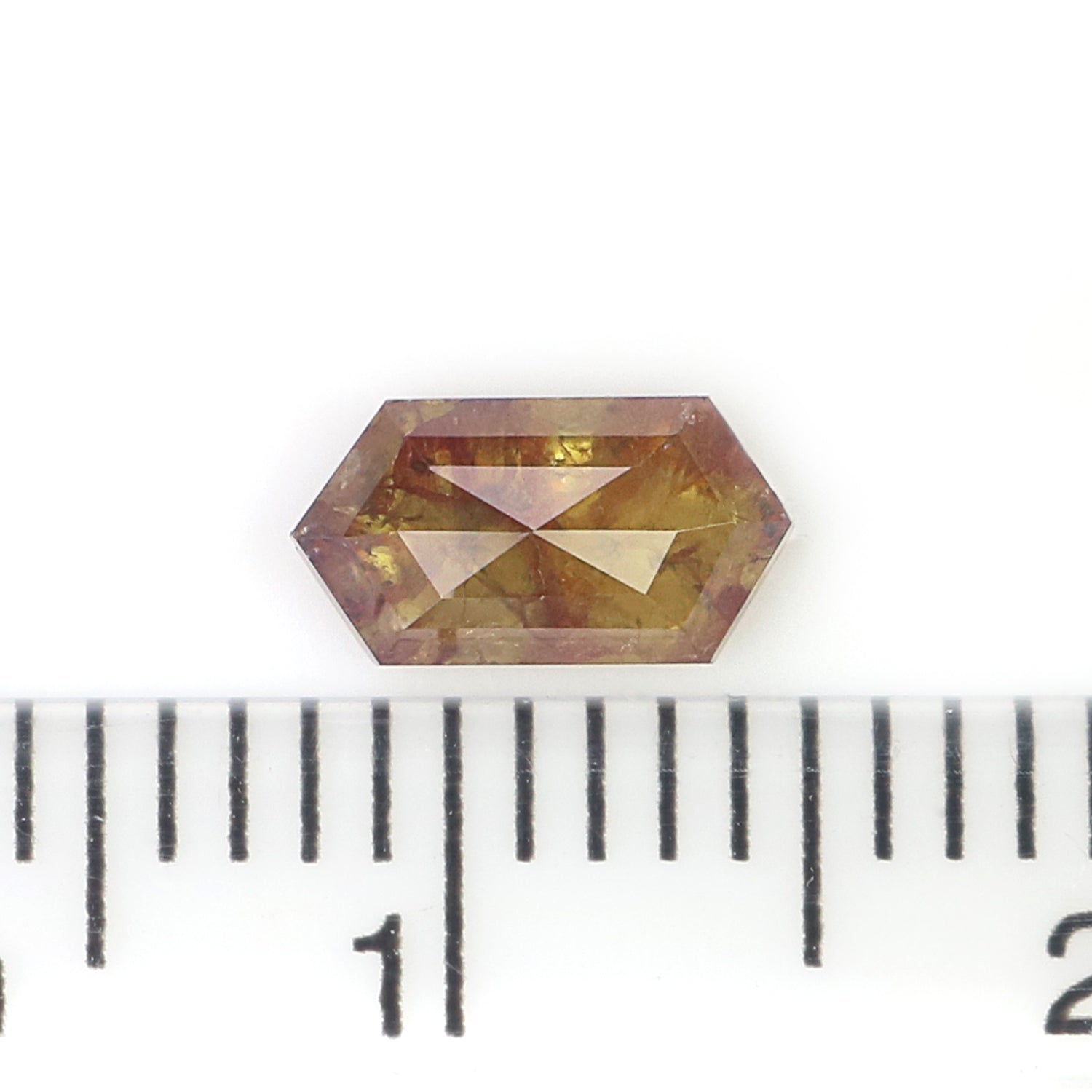 0.59 CT Natural Loose Hexagon Shape Diamond Yellow Color Hexagon Diamond 7.05 MM Natural Loose Brown Color Hexagon Rose Cut Diamond N2652