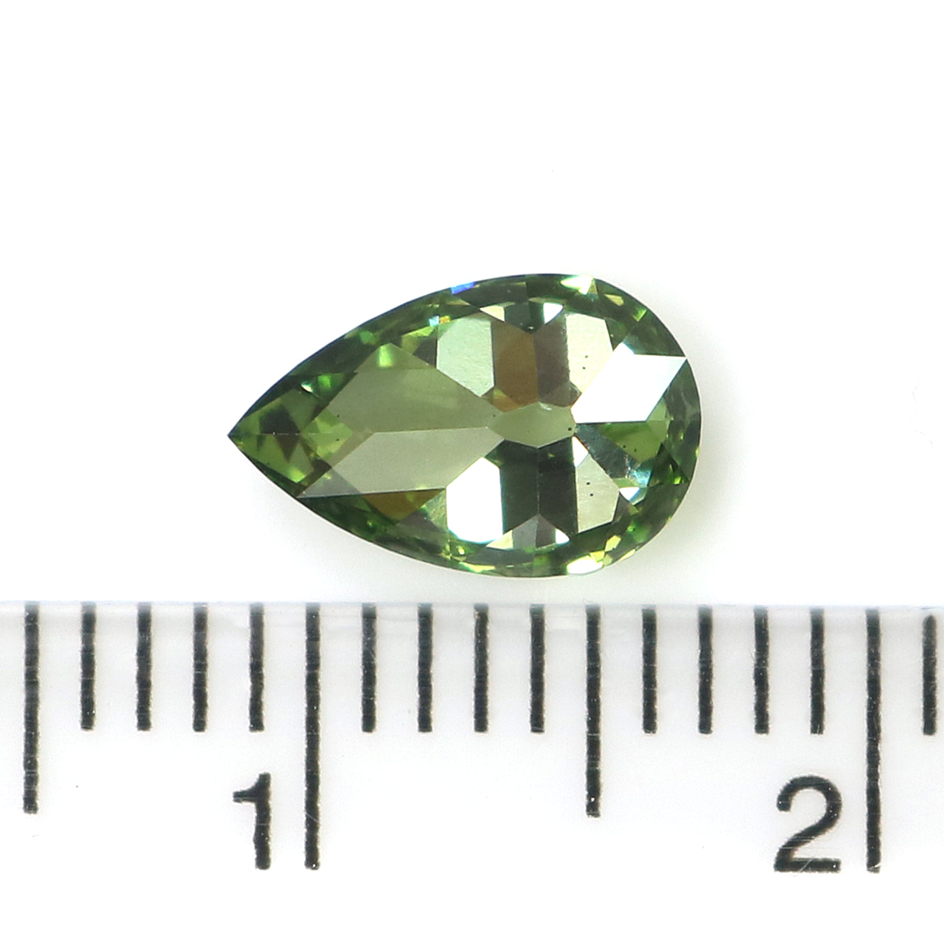 1.00 CT IGI Certified Pear Old European Cut Diamond Fancy Vivid Green Color VS1 Clarity Lab Grown Diamond Lab Created Lab Diamond L3676