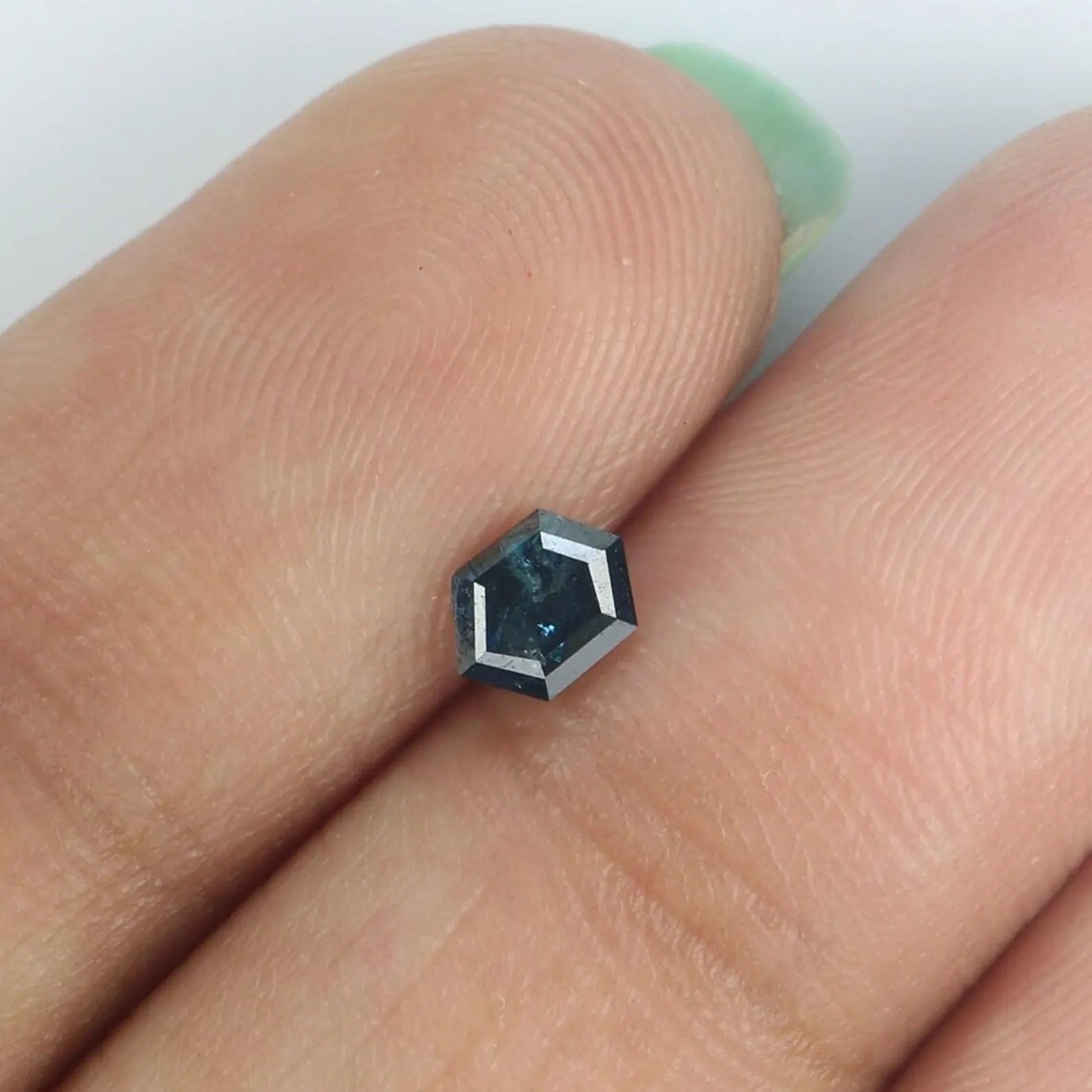 0.34 CT Natural Loose Hexagon Shape Diamond Blue Color Hexagon Cut Diamond 5.05 MM Natural Loose Blue Color Hexagon Rose Cut Diamond NQ209