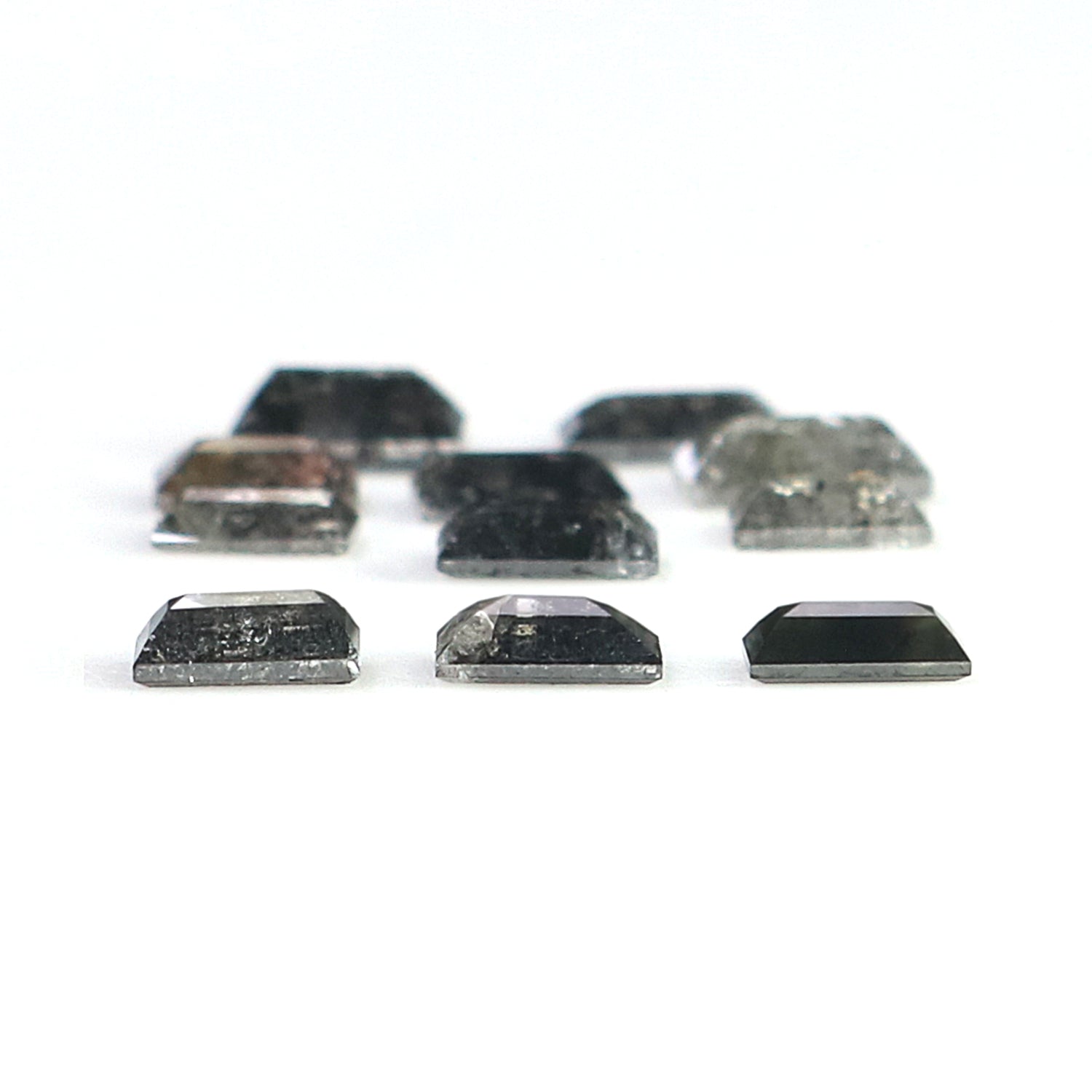 1.33 CT Natural Loose Baguette Cut Diamond Salt And Pepper Baguette Diamond 3.50 MM Natural Black Grey Color Baguette Rose Cut Diamond N1895