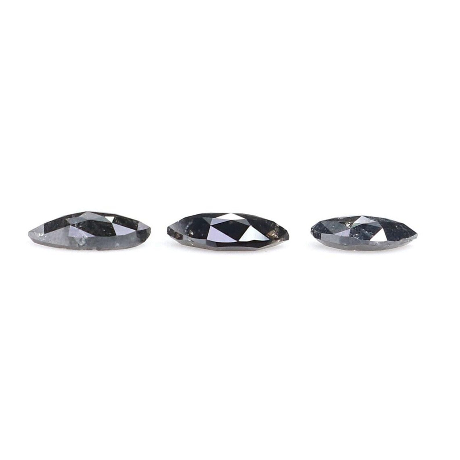 0.52 CT Natural Loose Marquise Shape Diamond Salt And Pepper Marquise Diamond 4.75 MM Black Gray Color Marquise Rose Cut Diamond NQ2109