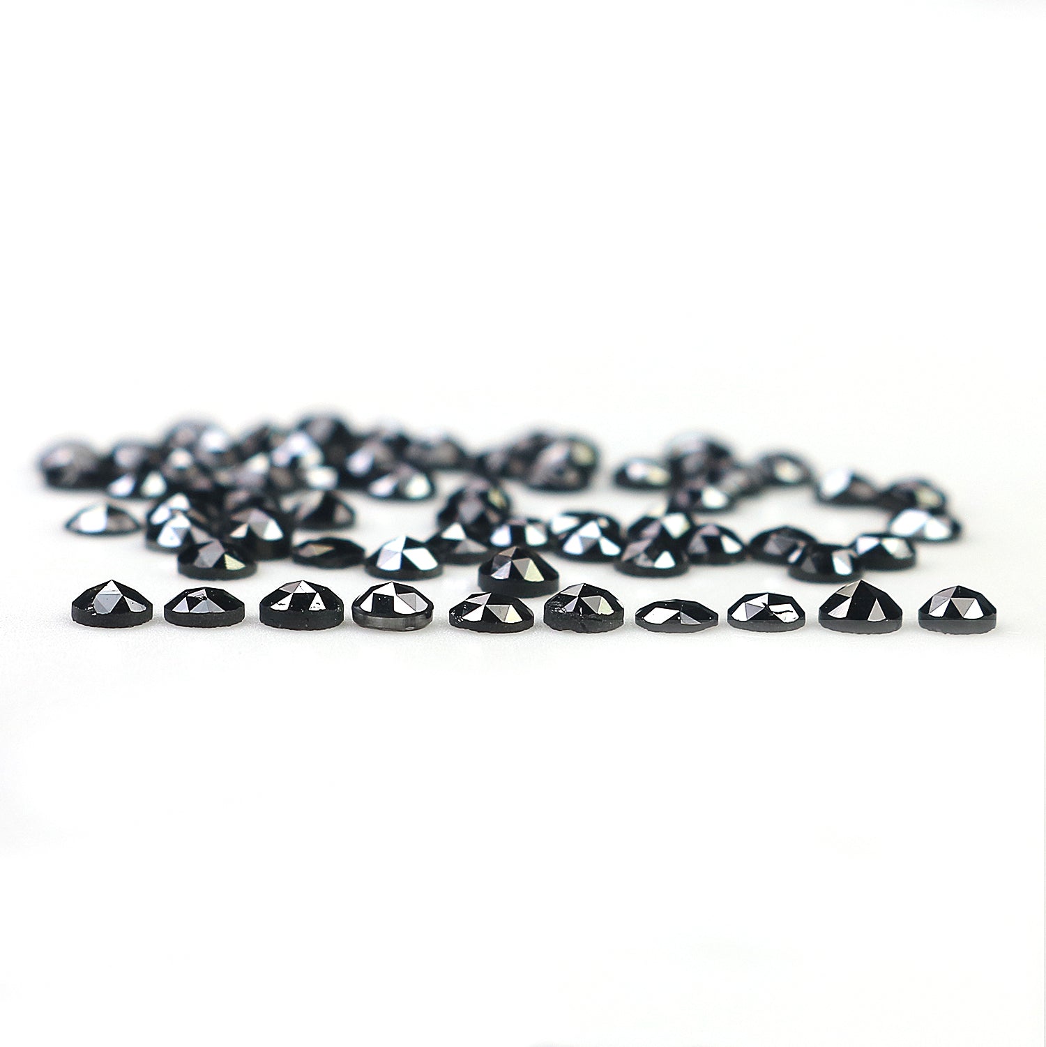 3.39 CT Natural Loose Round Rose Cut Diamond Black Color Round Shape Diamond 2.30 MM Natural Loose Black Color Round Rose Cut Diamond LQ1799