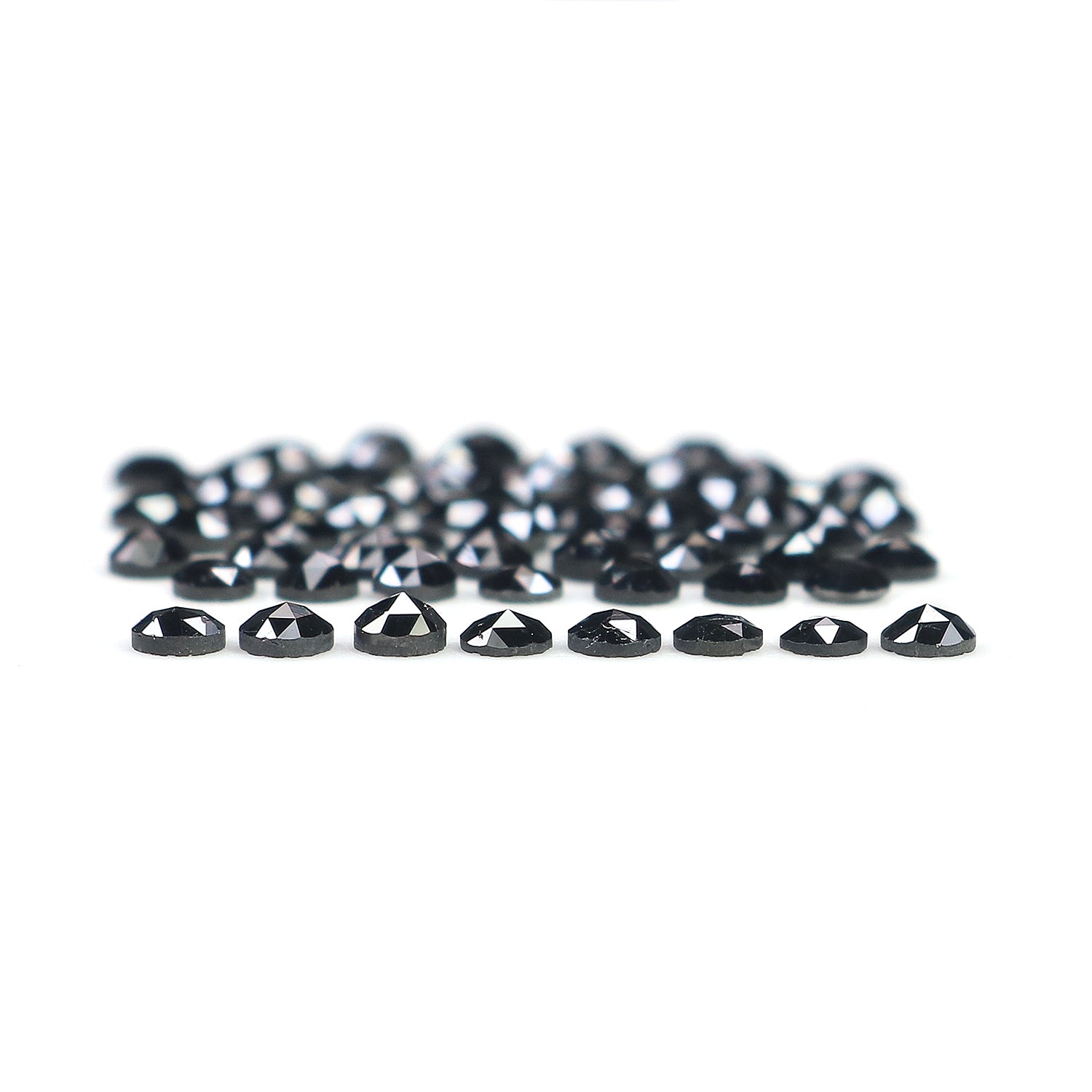3.27 CT Natural Loose Round Rose Cut Diamond Black Color Round Shape Diamond 2.30 MM Natural Loose Black Color Round Rose Cut Diamond KQ2458