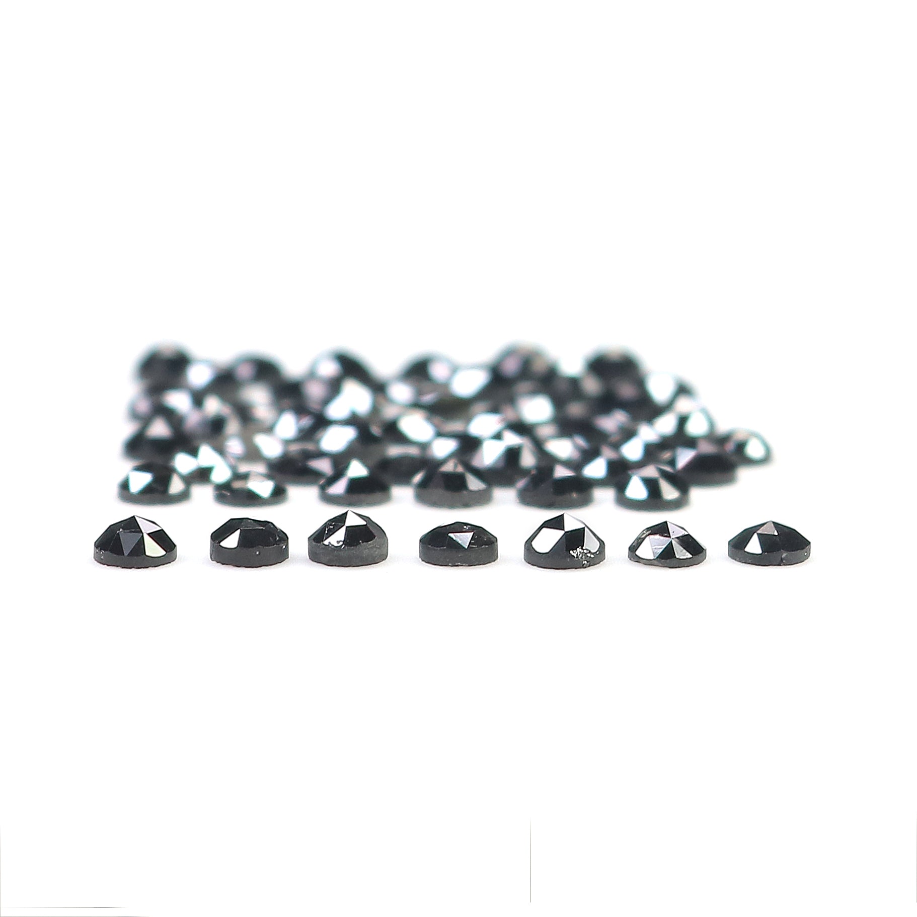 4.72 CT Natural Loose Round Rose Cut Diamond Black Color Round Shape Diamond 2.70 MM Natural Loose Black Color Round Rose Cut Diamond LQ1761