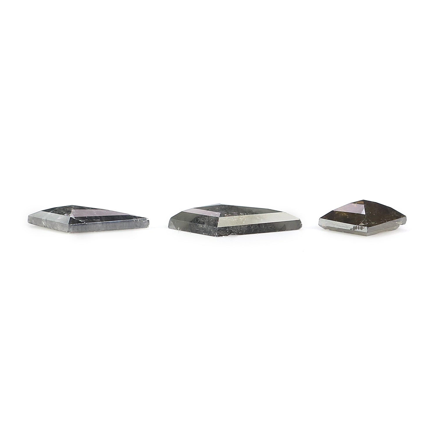 1.40 CT Natural Loose Kite Shape Diamond Salt And Pepper Kite Diamond 9.65 MM Natural Loose Black Gray Color Kite Rose Cut Diamond N2602