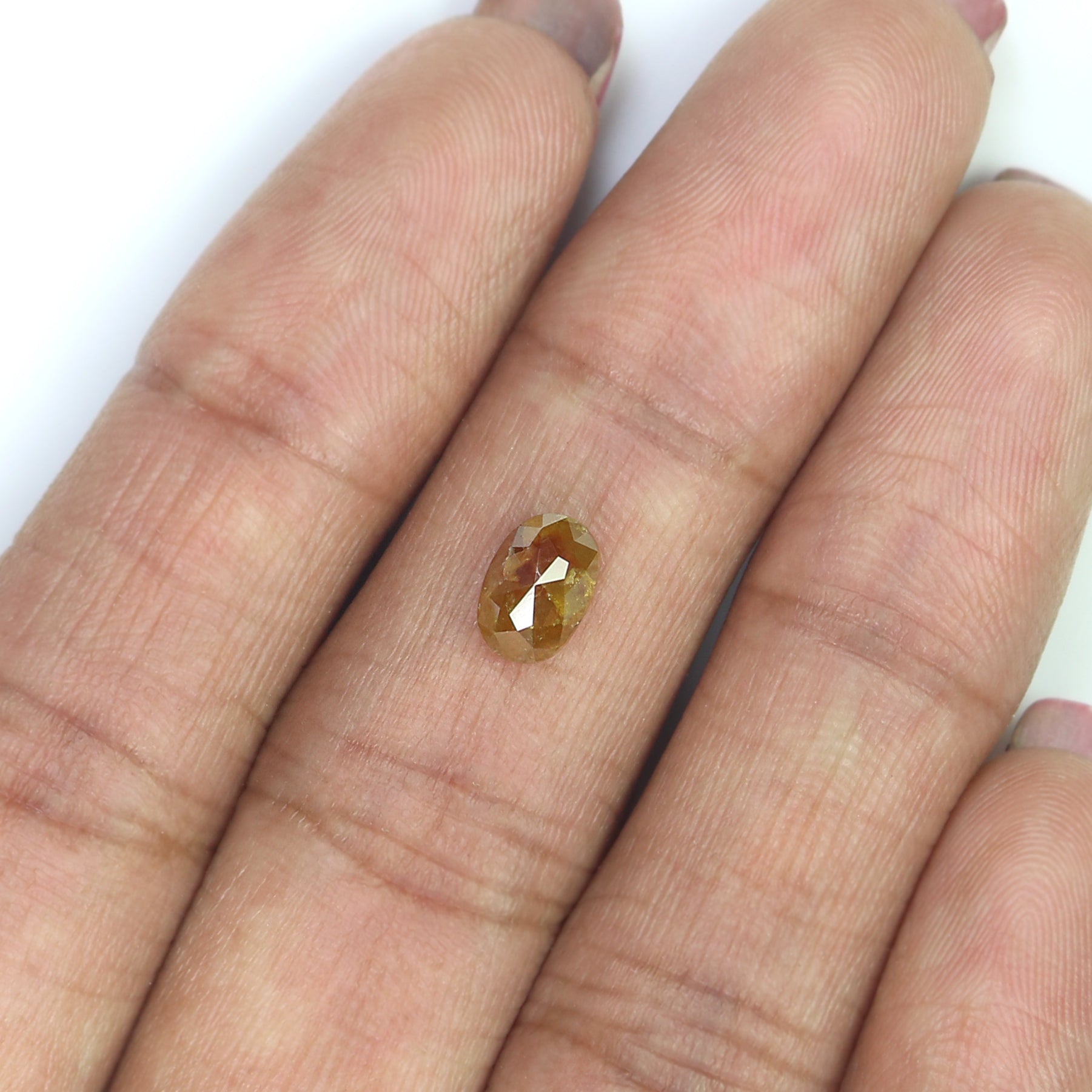 Natural Oval Brown Diamond 1.06 CT Loose Rose Cut Brown Stone 7.15 MM Rustic Diamond Oval Diamond For Custom Engagement Ring L3635