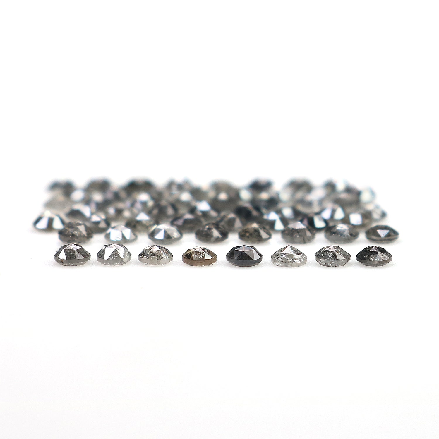 2.00 Ct Natural Loose Round Cut Diamond Salt And Pepper Diamond 1.90 MM Natural Loose Diamond Black Grey Color Round Rose Cut Diamond LQ3034