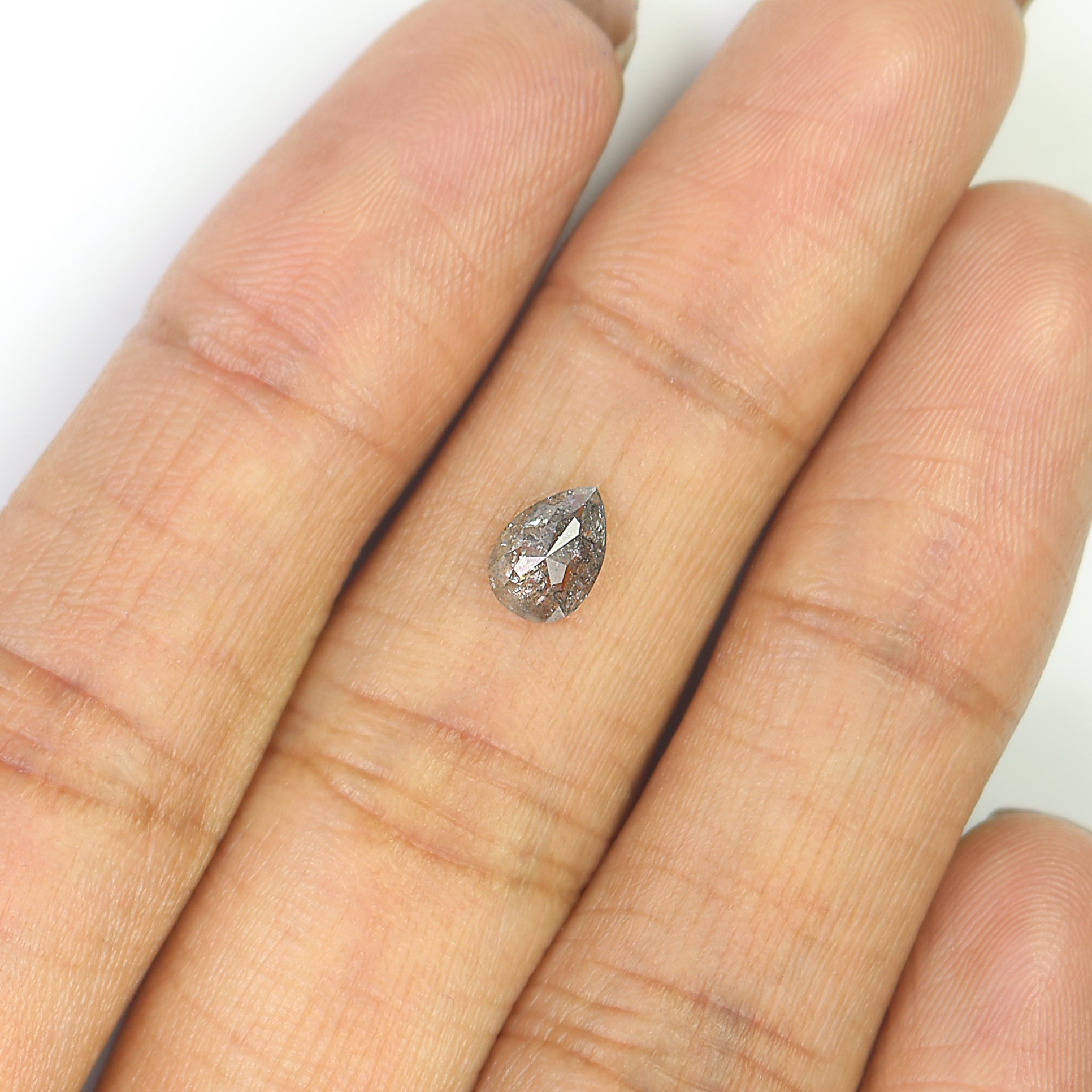 0.61 CT Natural Loose Pear Shape Diamond Grey Color Pear Cut Diamond 6.75 MM Natural Loose Brown Color Diamond Pear Rose Cut Diamond KQ2332