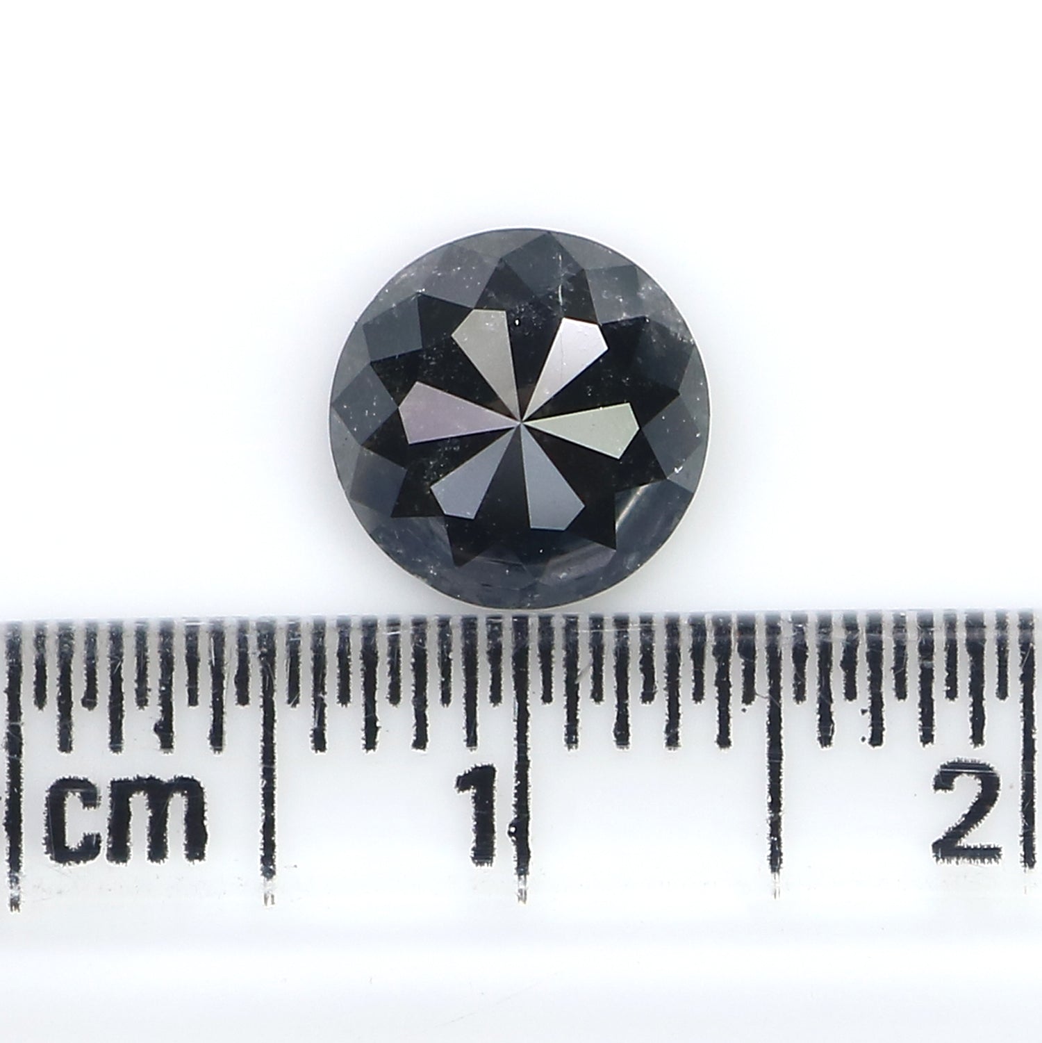 1.40 CT Natural Loose Round Rose Cut Diamond Salt And Pepper Round Diamond 7.55 MM Natural Loose Black Grey Color Rose Cut Diamond LC34
