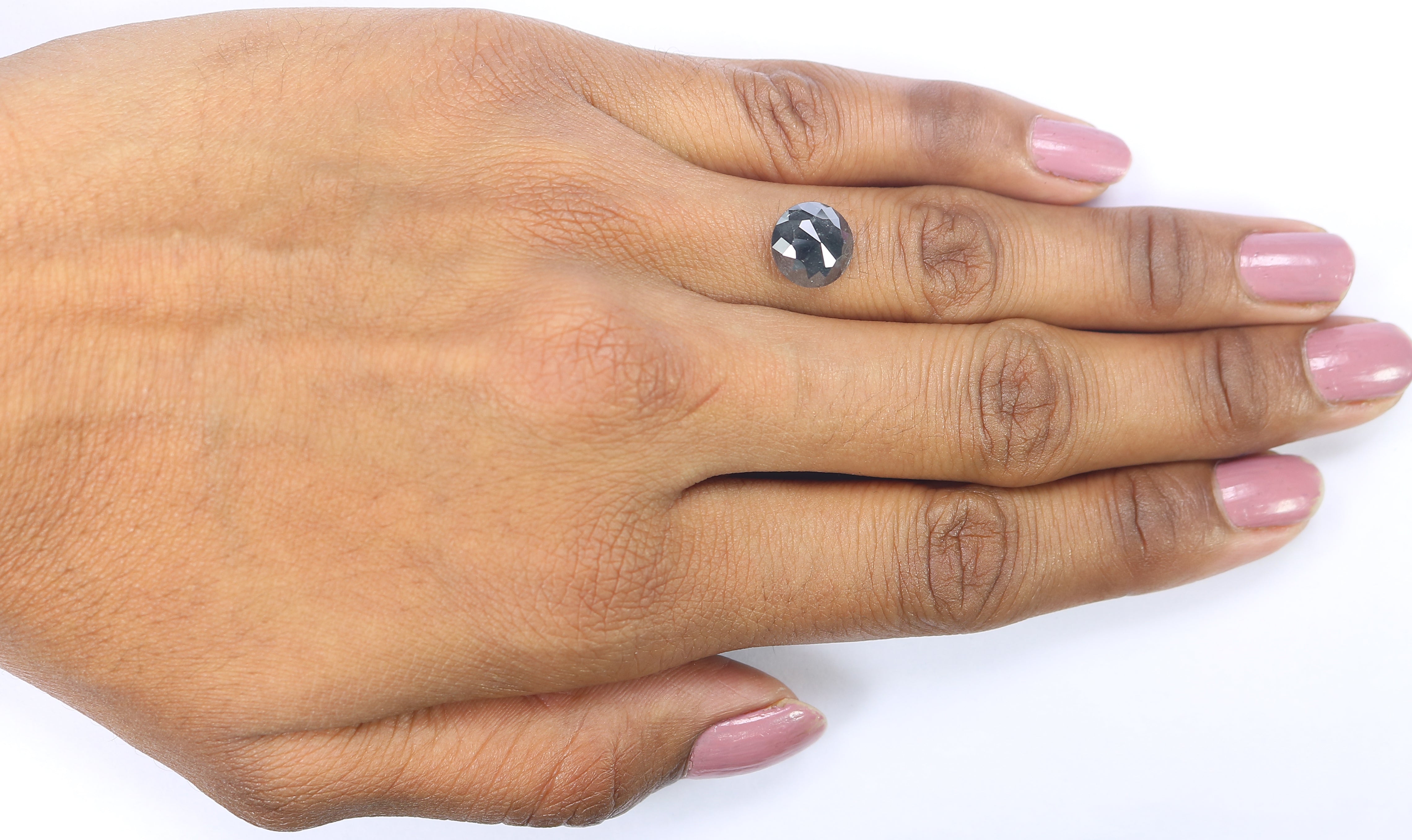2.69 Ct Natural Loose Round Rose Cut Diamond Black Color Rose Cut Diamond 9.00 MM Natural Loose Diamond Black Round Rose Cut Diamond QL180