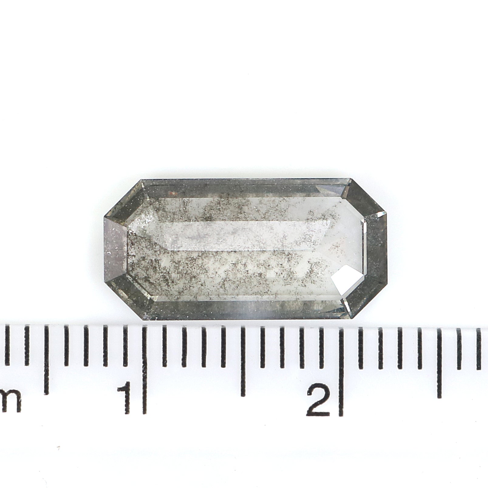 2.70 CT Emerald Rose Cut Salt And Pepper Lab Grown 14.45 MM Loose Diamond CVD Fancy Black Grey Color Lab Created Antique Cut Diamonds L3519