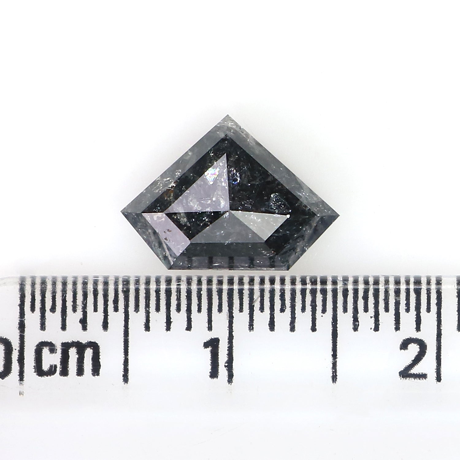 2.05 Ct Natural Loose Shield Shape Diamond Salt And Pepper Shield Cut Diamond 7.50 MM Natural Black Gray Color Shield Rose Cut Diamond LC20