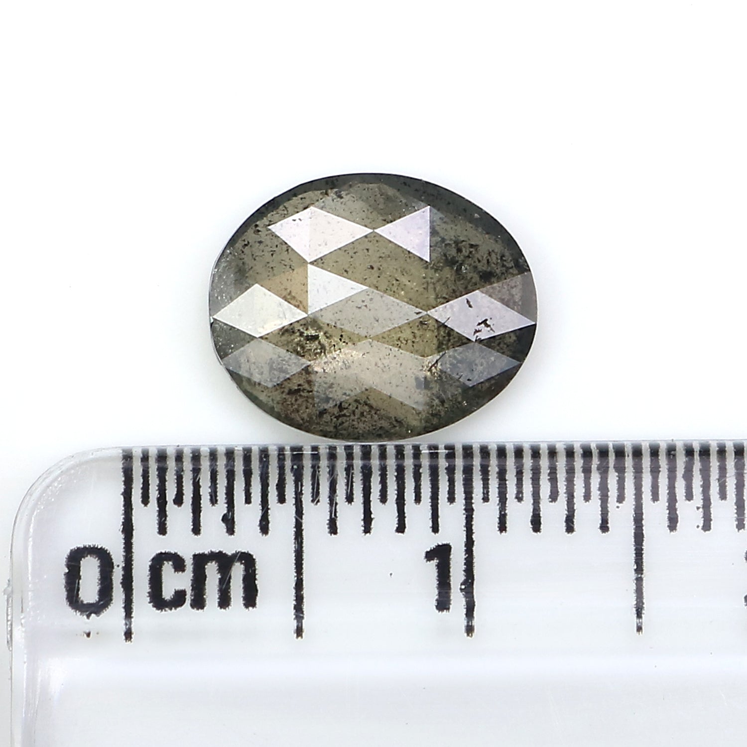 1.52 Ct Natural Loose Oval Shape Diamond Salt And Pepper Oval Diamond 9.70 MM Natural Diamond Black Grey Color Oval Rose Cut Diamond LQ2939