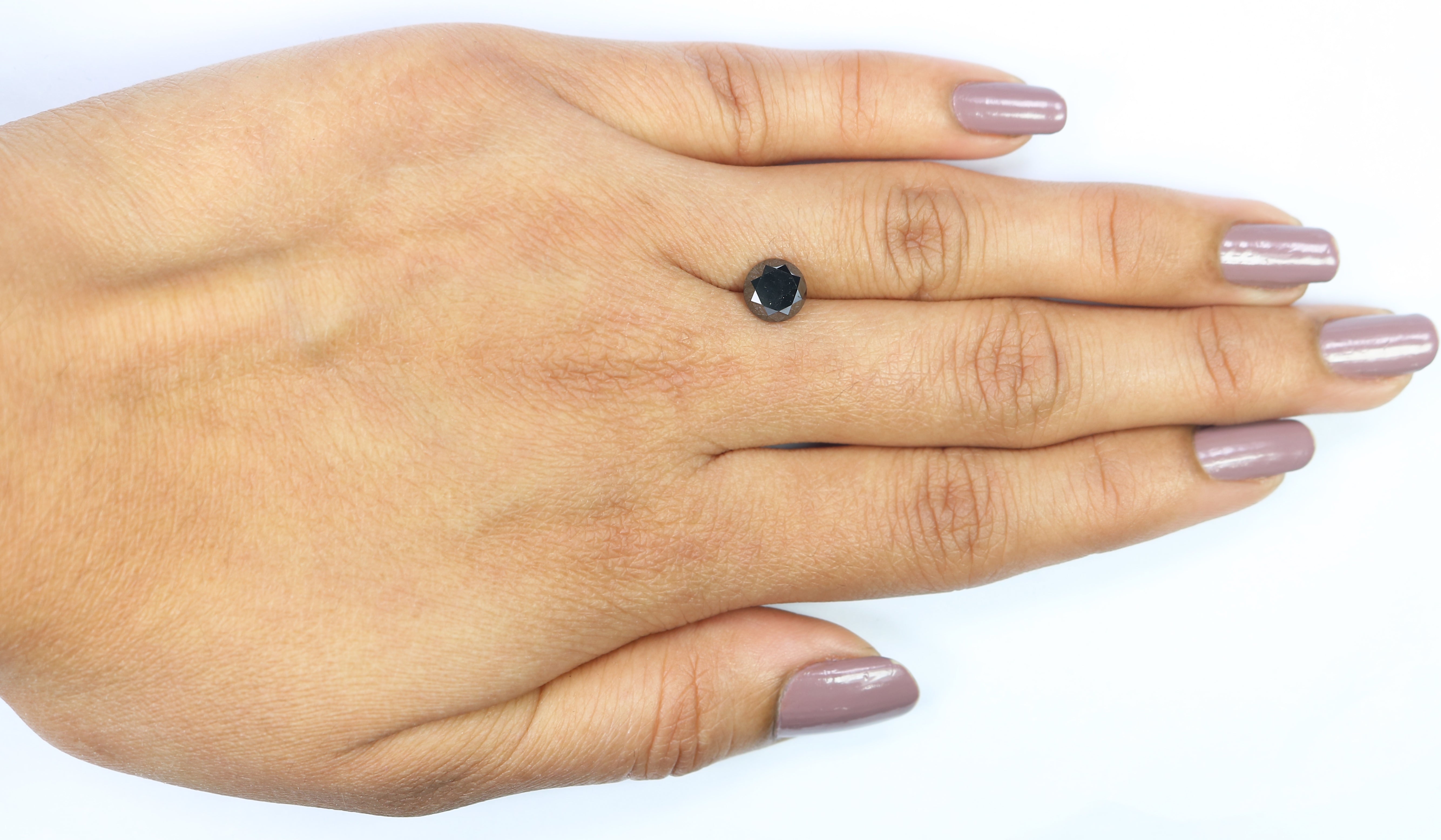 1.43 Ct Natural Loose Round Shape Diamond Black Color Diamond 6.55 MM Natural Loose Diamond Black Color Round Brilliant Cut Diamond LC14