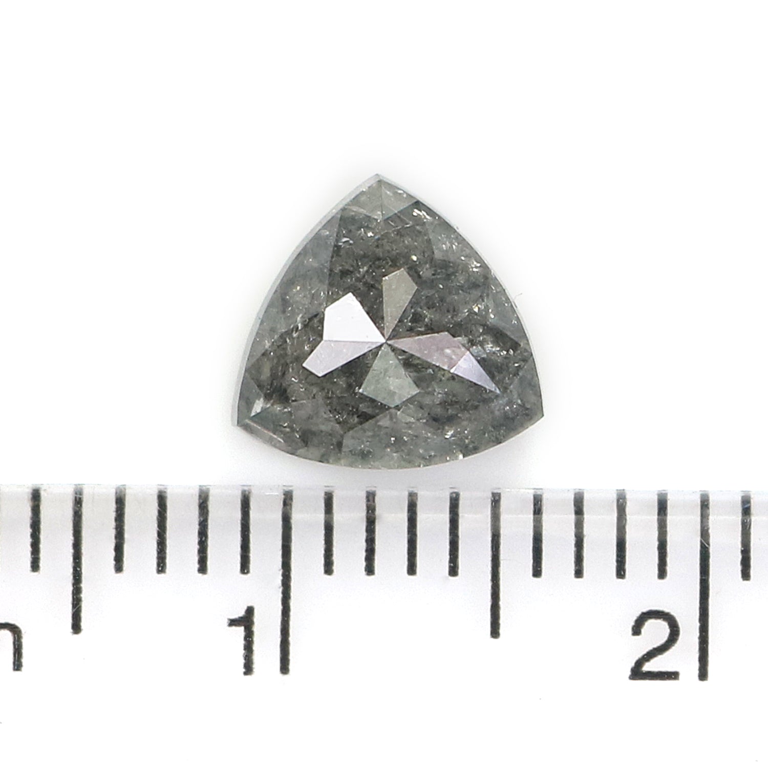 1.67 CT Natural Loose Triangle Shape Diamond Salt And Pepper Triangle Cut Diamond 7.10 MM Natural Black Grey Color Triangle Diamond L3504
